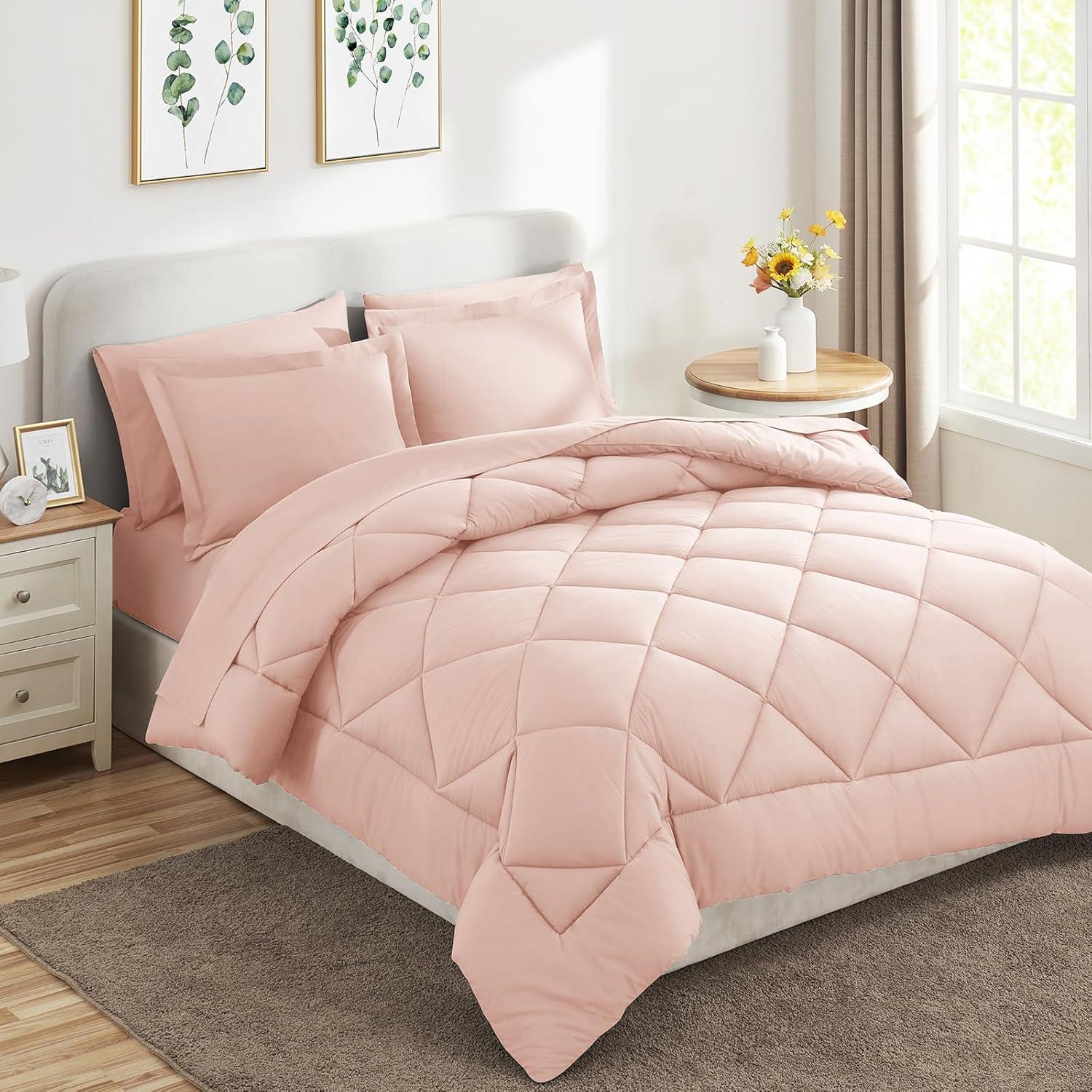 Conjunto de Edredón CozyLux Completo 7 Piezas Rosa Blush