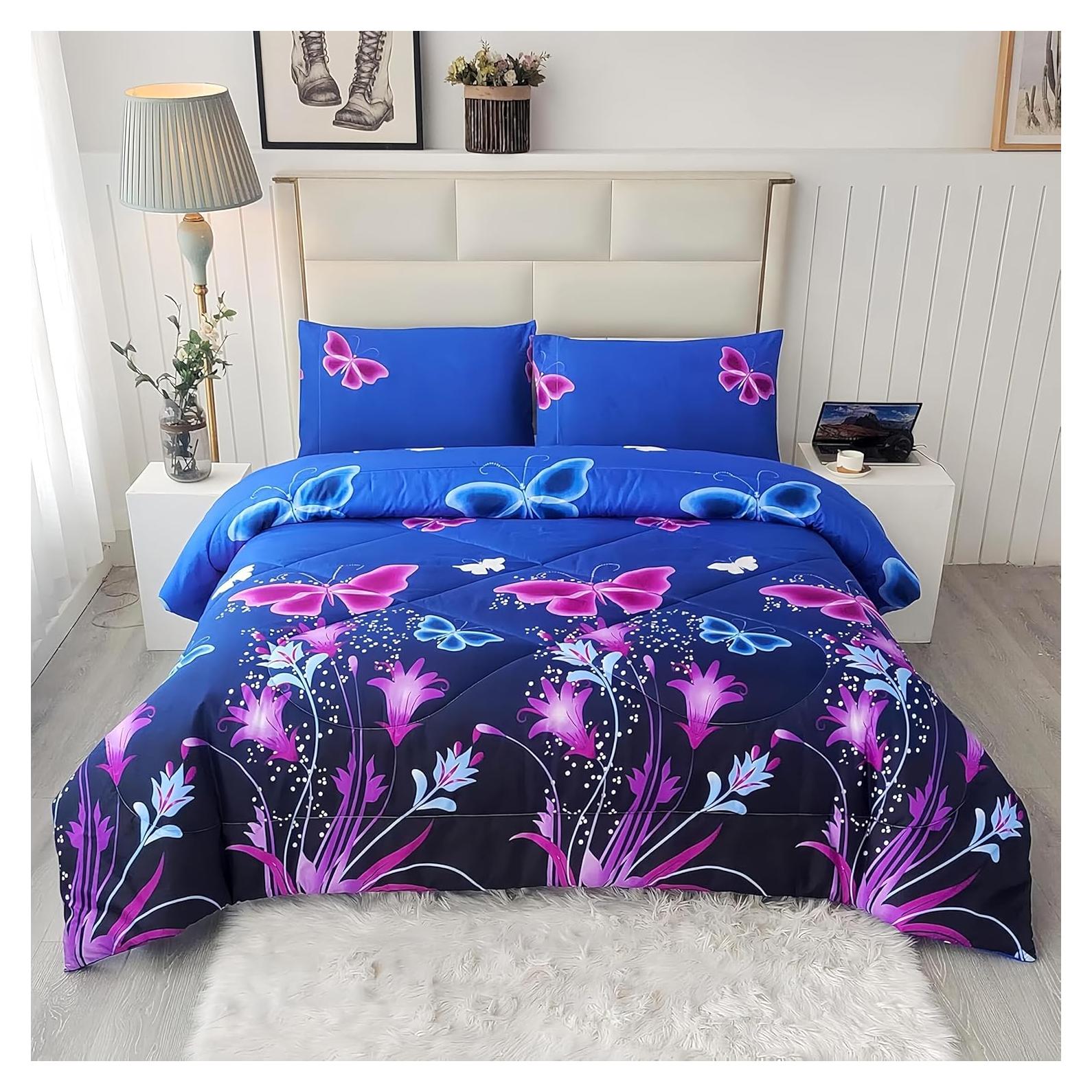 Conjunto de Edredón SDY 3PCS Mariposa Tamaño Completo