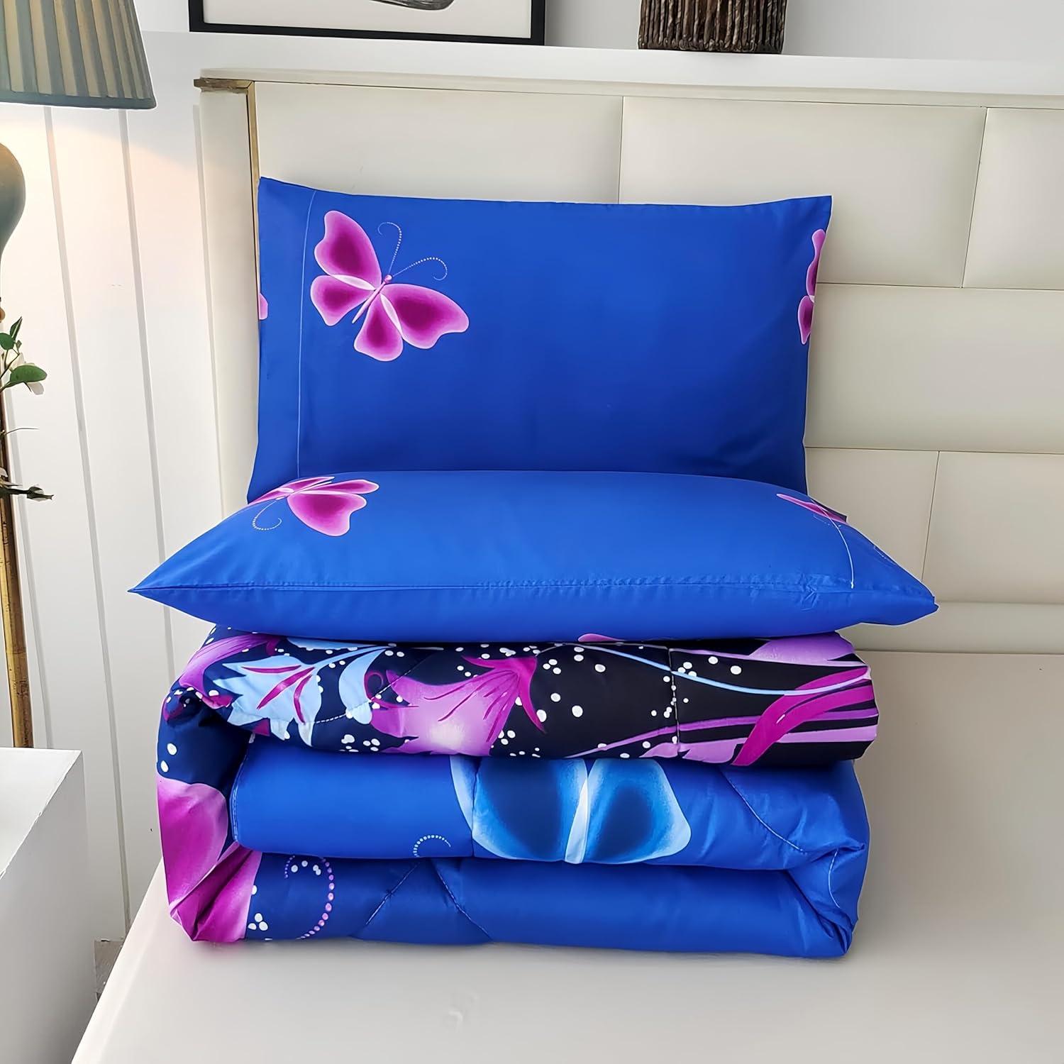 Conjunto de Edredón SDY 3PCS Mariposa Tamaño Completo