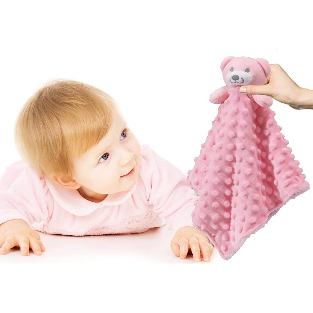 Manta de Seguridad CREVENT Oso Rosa 22x22cm para Bebés