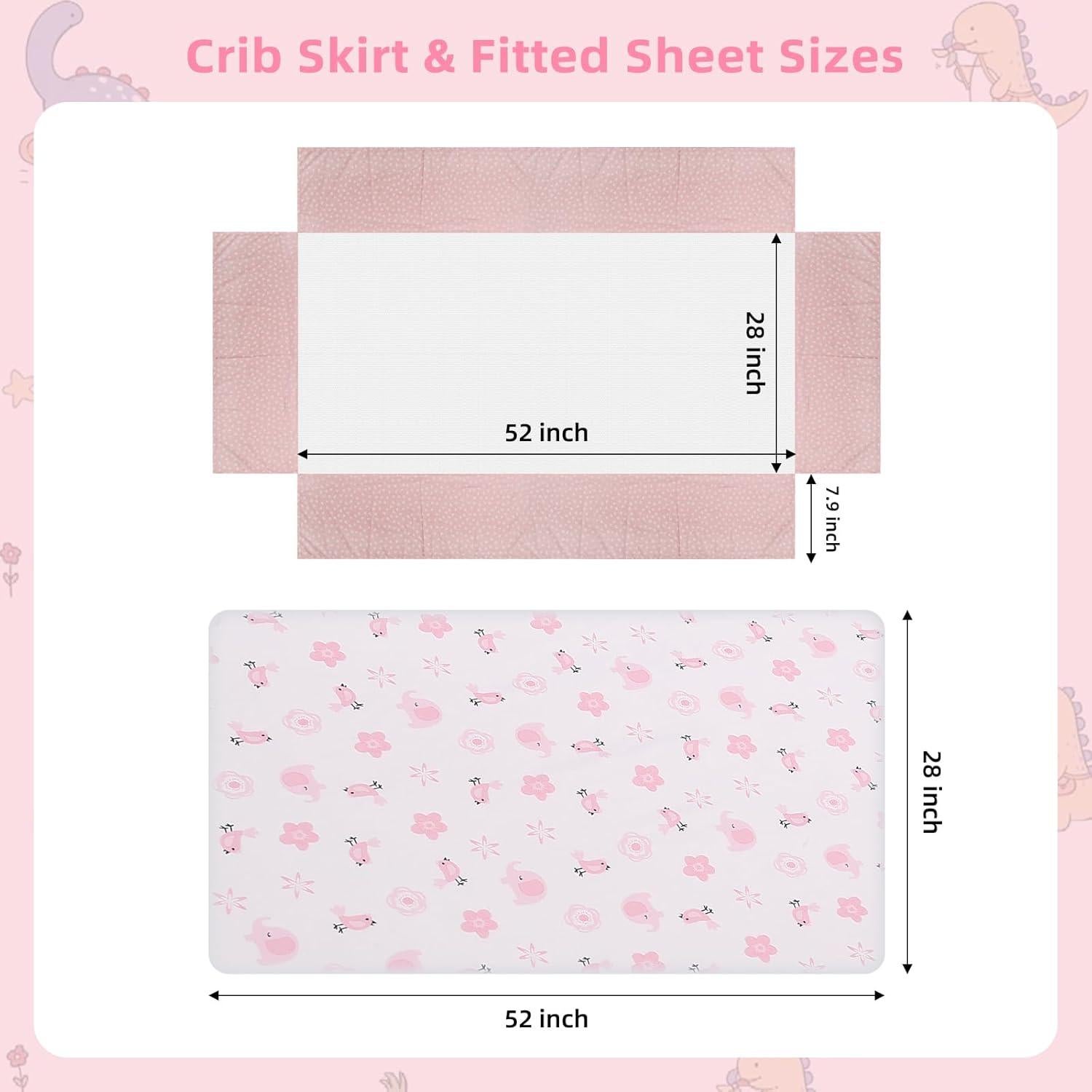 Juego de Ropa de Cuna YCDTMY 3 Piezas Rosa Elefante