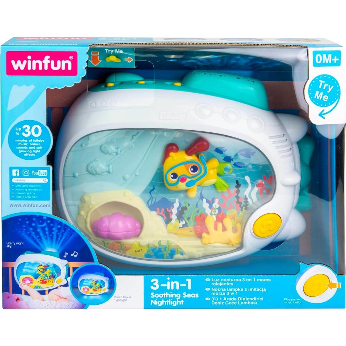 Winfun Luz Nocturna 3 en 1 Proyector y Música Bebés