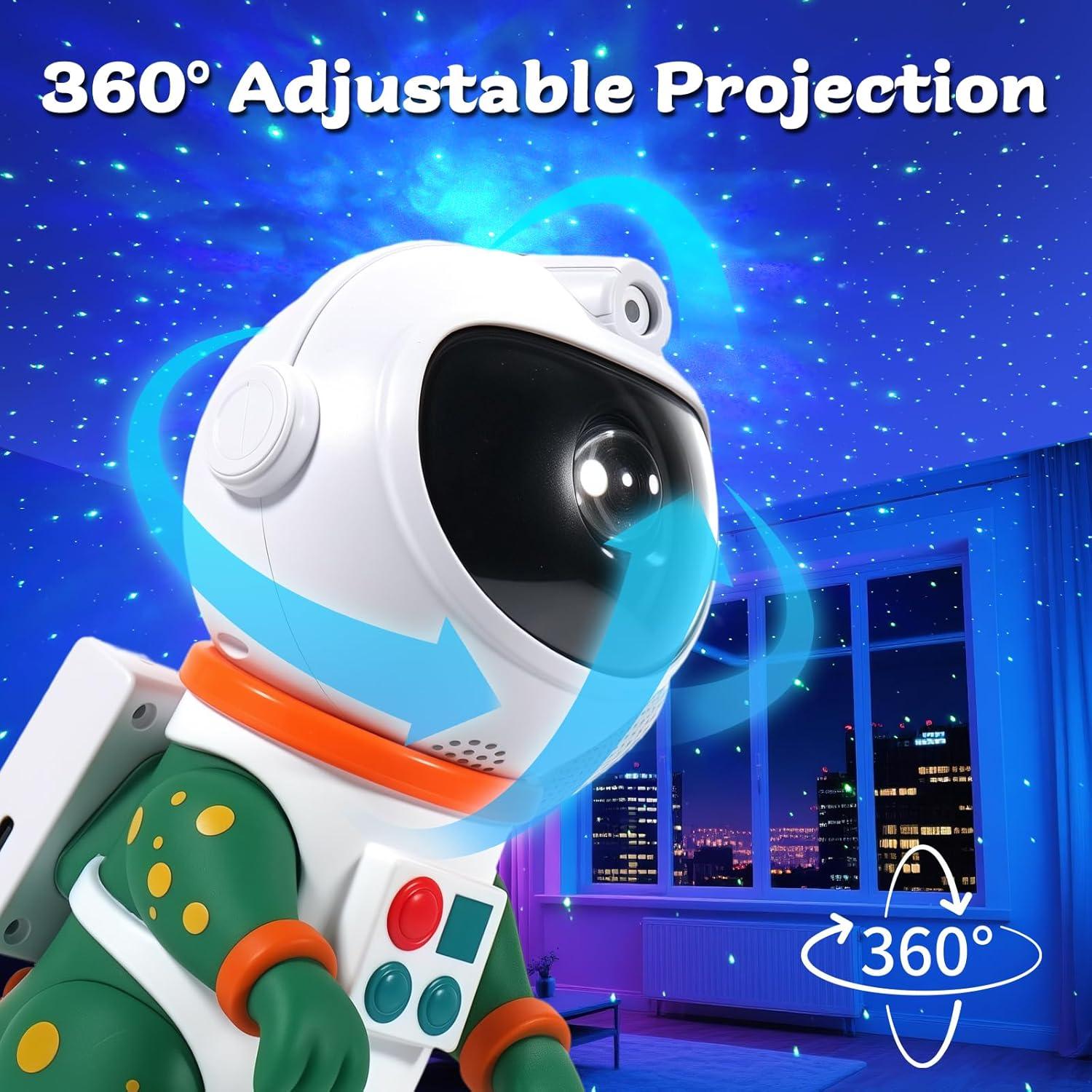 Proyector de Noche de Estrellas LOVME Dinosaurio Astronauta Verde