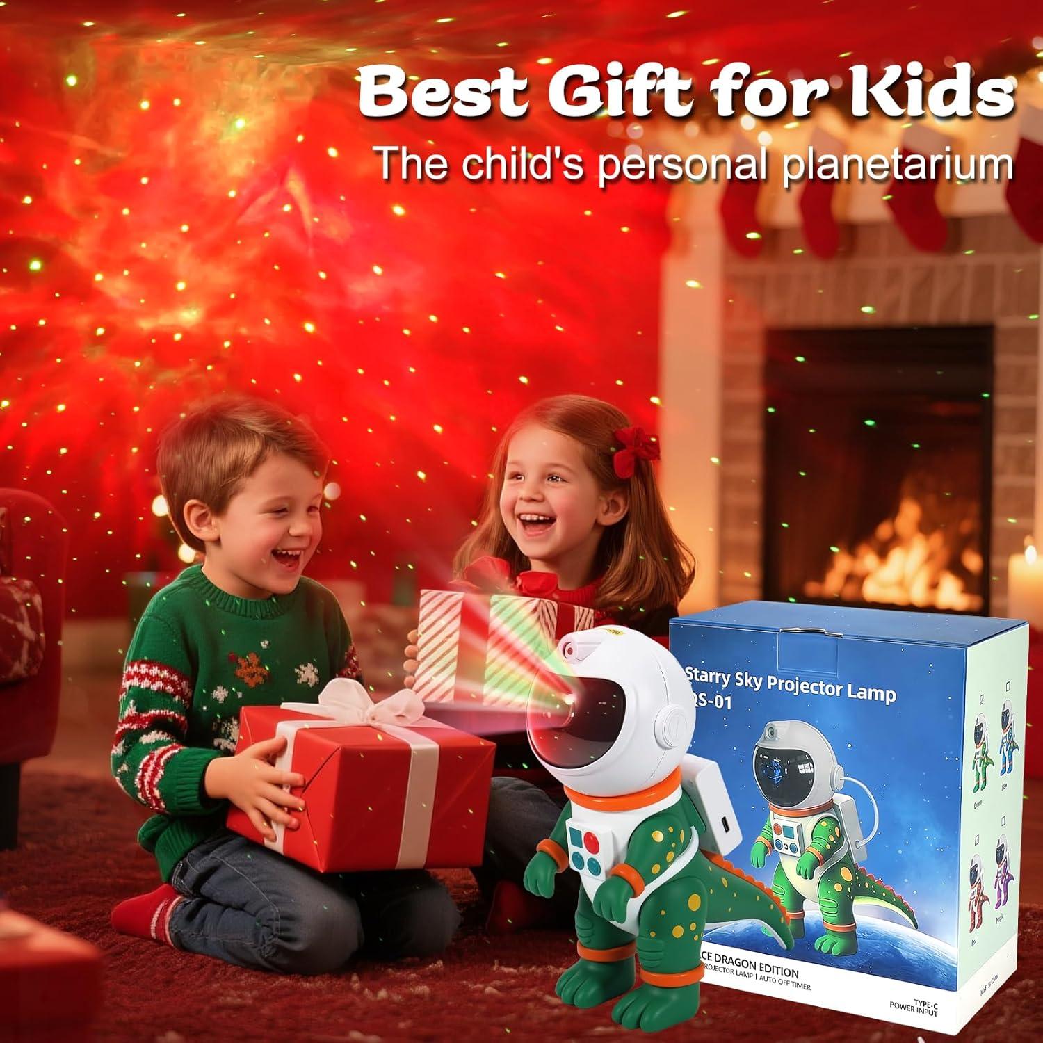 Proyector de Noche de Estrellas LOVME Dinosaurio Astronauta Verde