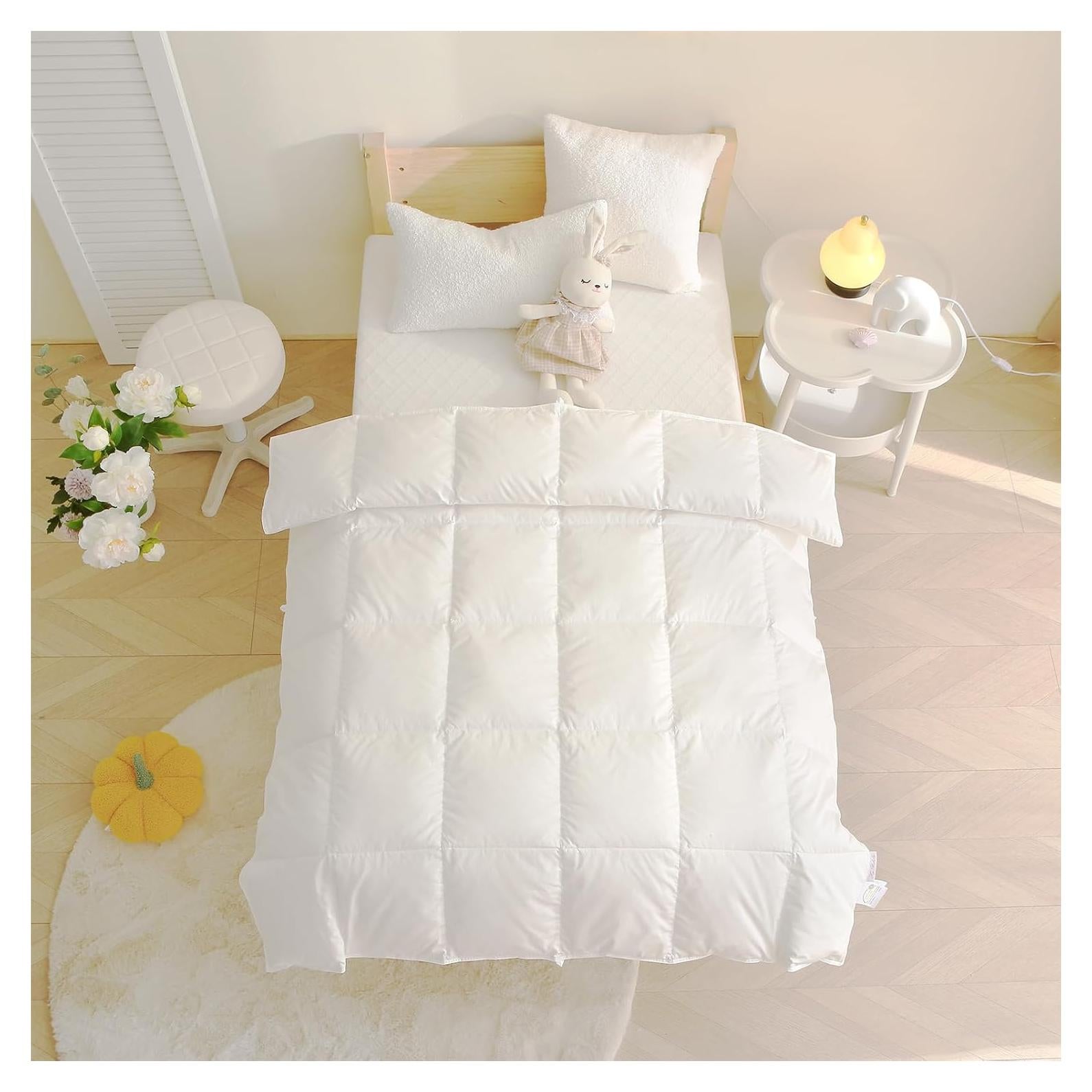 Edredón de Cuna HyBikuly 100% Algodón y Plumón Ganso 104x122cm