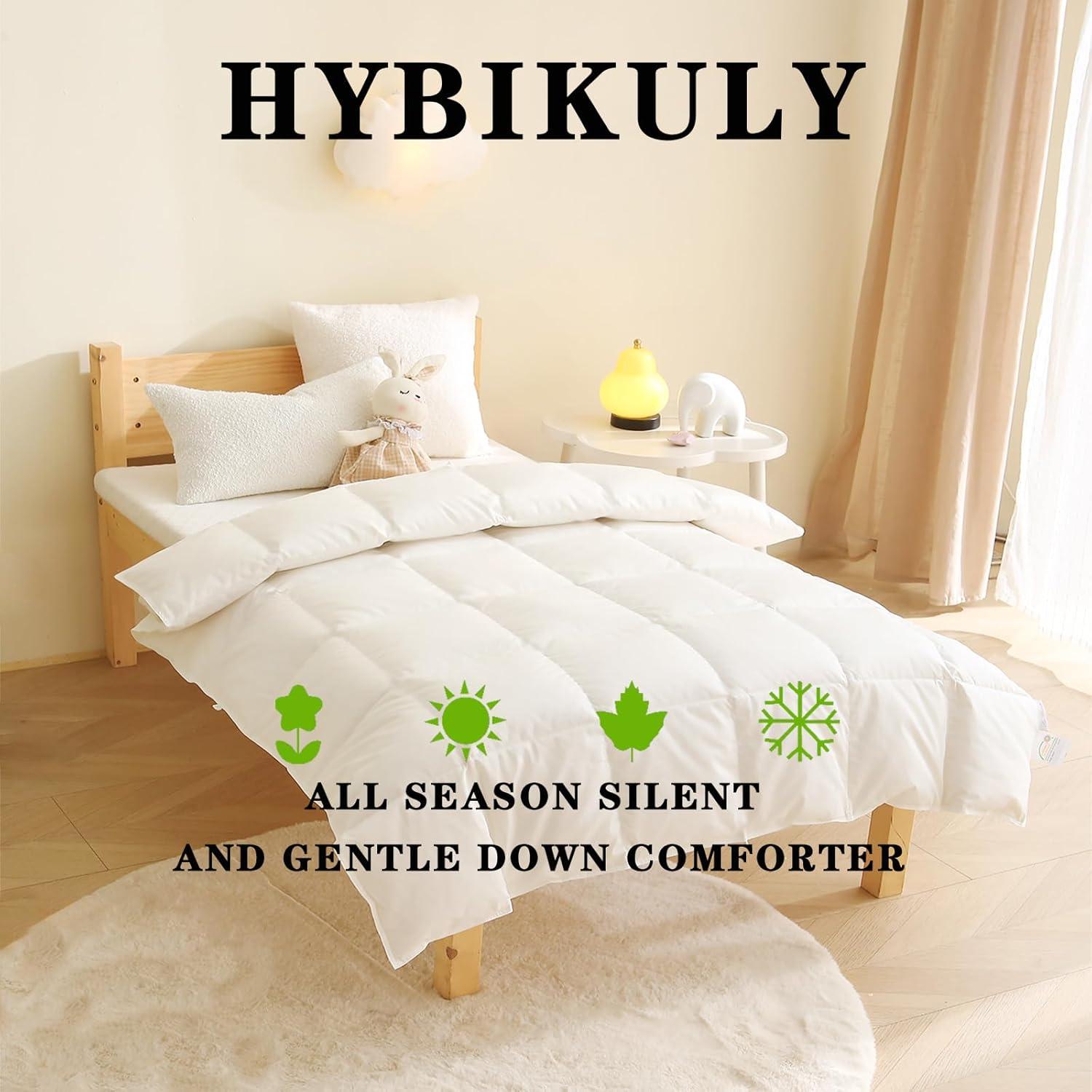 Edredón de Cuna HyBikuly 100% Algodón y Plumón Ganso 104x122cm