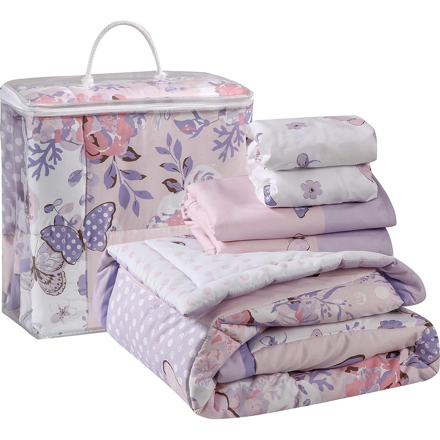 Juego de Ropa de Cuna Estándar La Premura 3 Piezas Mariposa Lila