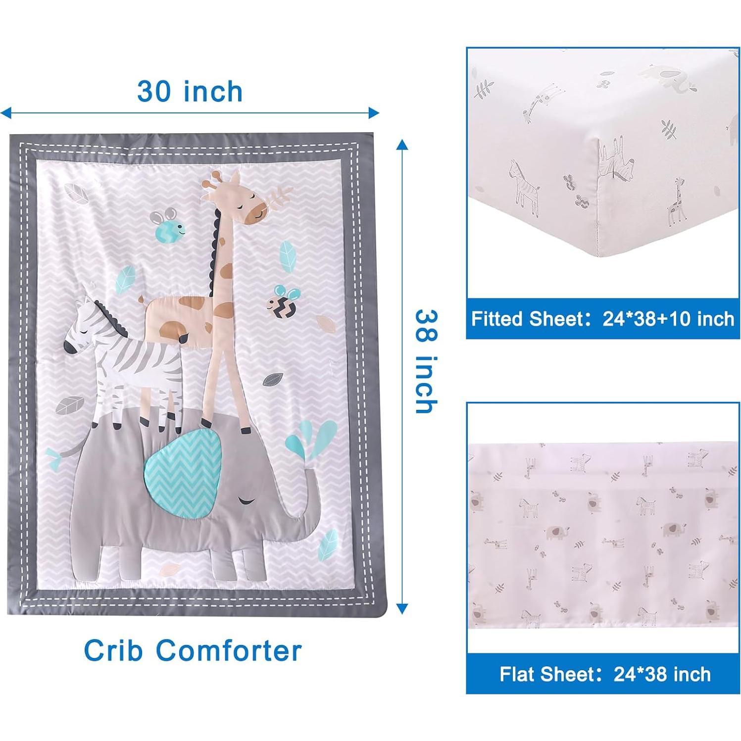 Conjunto de Ropa de Cuna Mini Wowelife 3 Piezas Elefante Gris