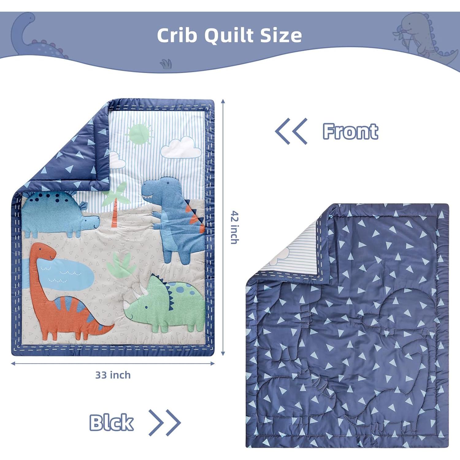 Juego de Ropa de Cuna 3 Piezas YCDTMY Dinosaurio Azul