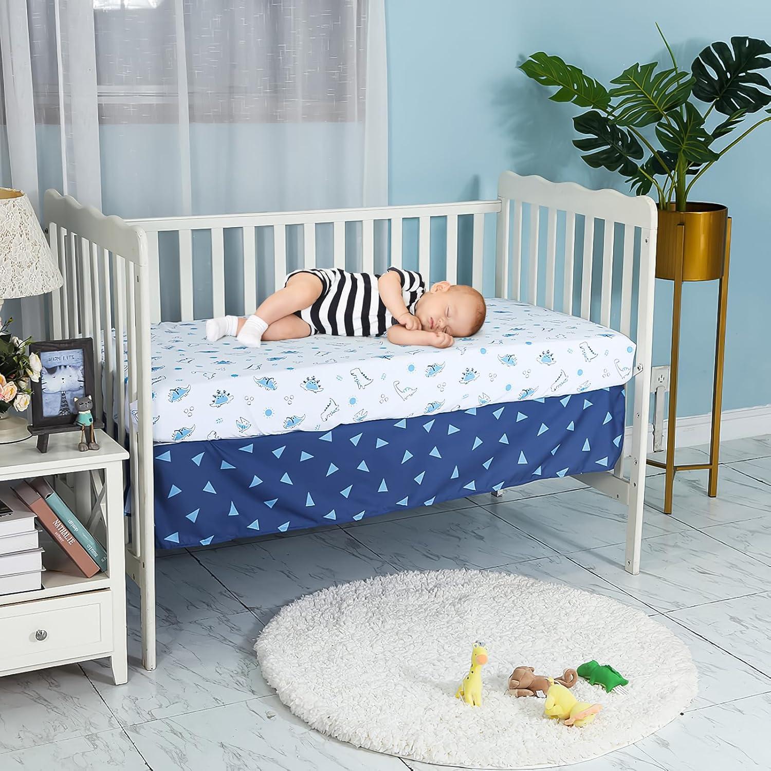 Juego de Ropa de Cuna 3 Piezas YCDTMY Dinosaurio Azul