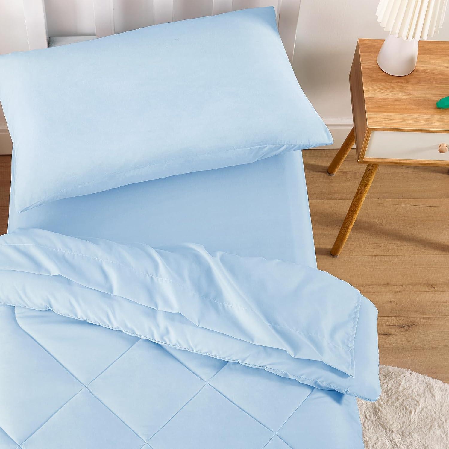 Juego de Ropa de Cama para Niños Despertar En Nubes 4 Piezas Azul