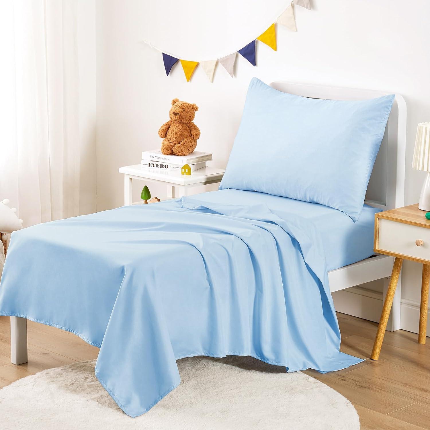 Juego de Ropa de Cama para Niños Despertar En Nubes 4 Piezas Azul