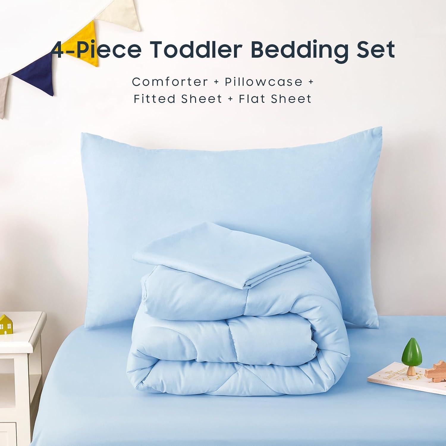 Juego de Ropa de Cama para Niños Despertar En Nubes 4 Piezas Azul