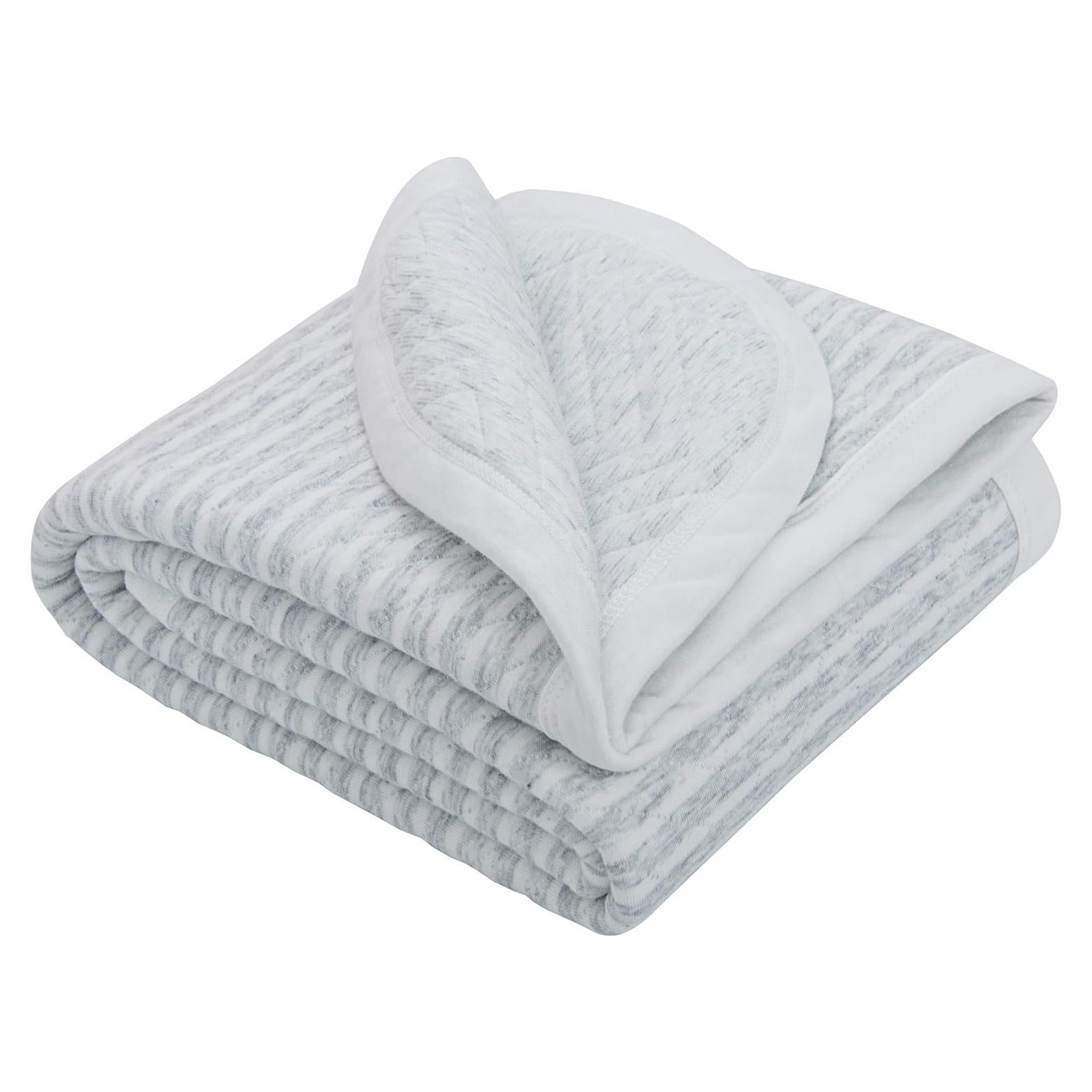 Manta Acolchada de Algodón Jersey NTBAY 76x102 cm Onda Gris