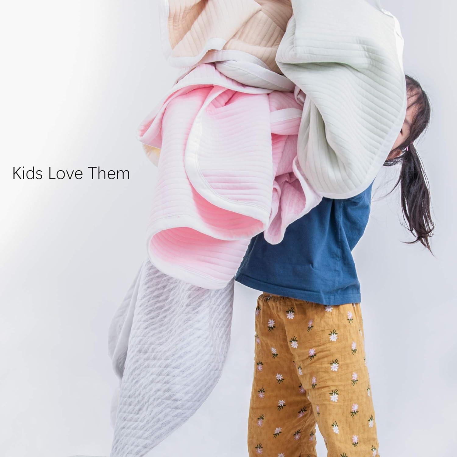 Manta Acolchada de Algodón Jersey NTBAY 76x102 cm Onda Gris