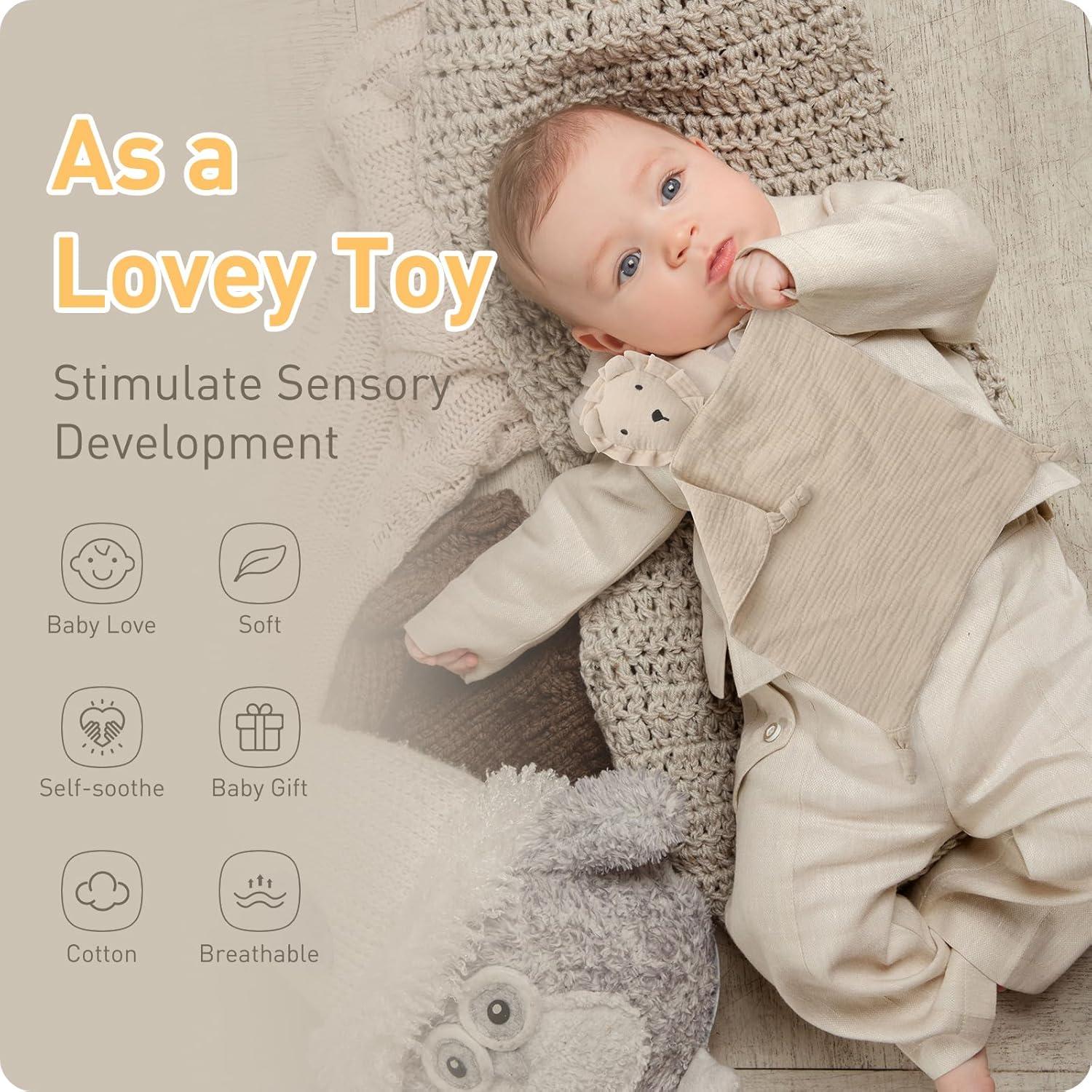 Manta Lovey Knirose 100% Algodón Orgánico León 38x25cm