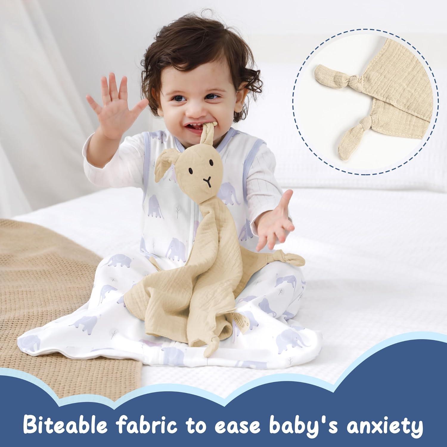 Manta de Seguridad ZIGJOY Conejito de Algodón Suave 28x28cm