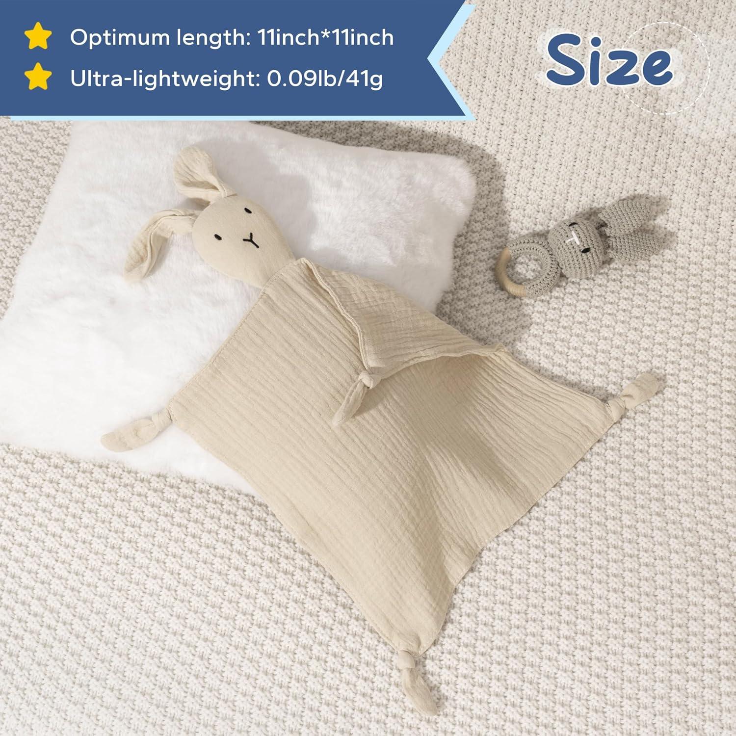 Manta de Seguridad ZIGJOY Conejito de Algodón Suave 28x28cm