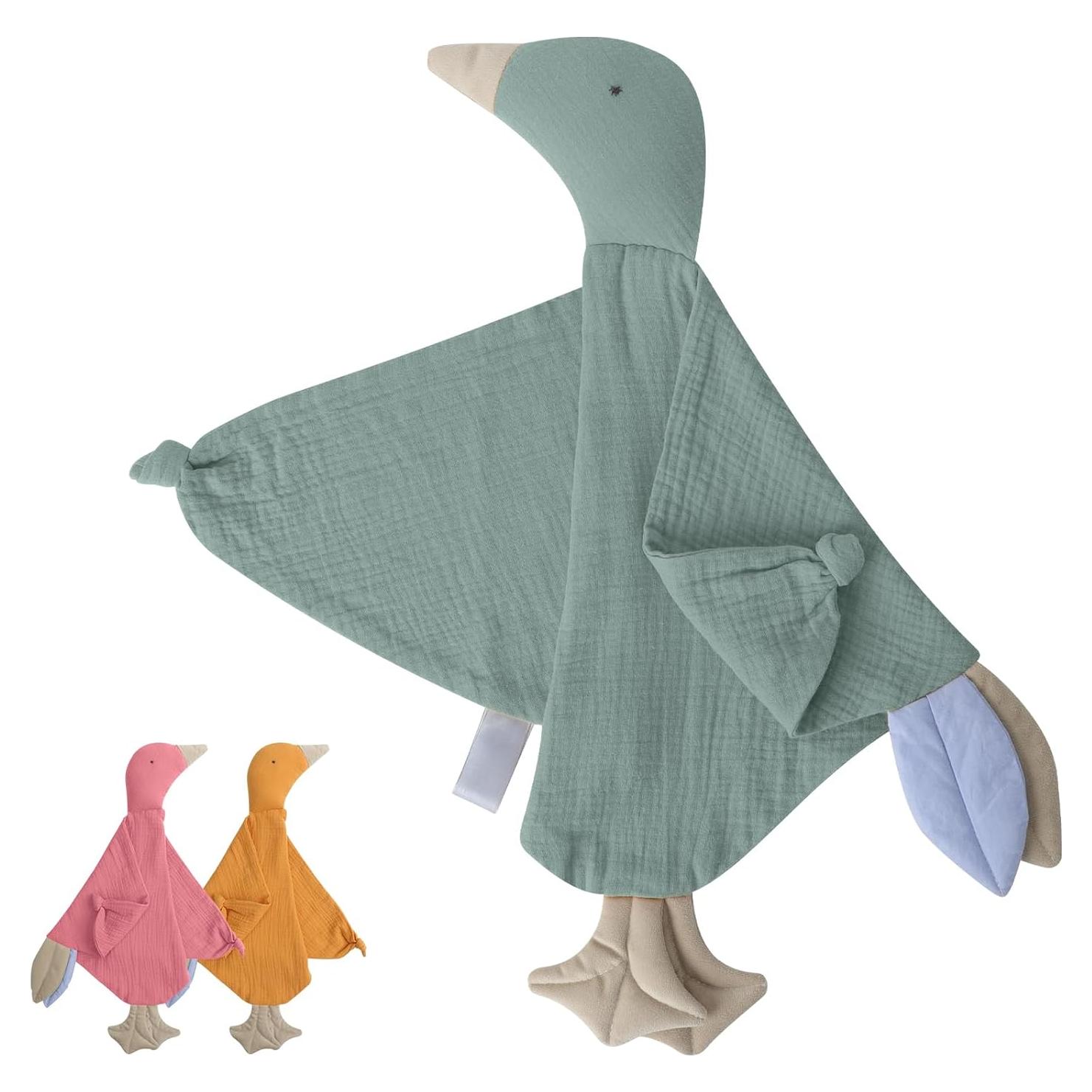 Manta Lovey Knirose de Algodón Orgánico para Bebés Verde Guisante