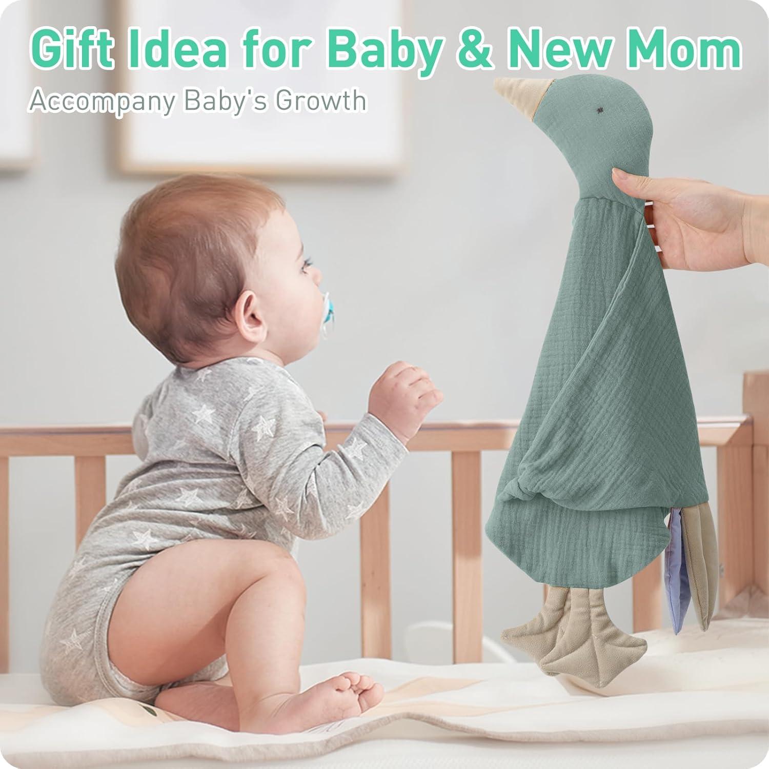 Manta Lovey Knirose de Algodón Orgánico para Bebés Verde Guisante