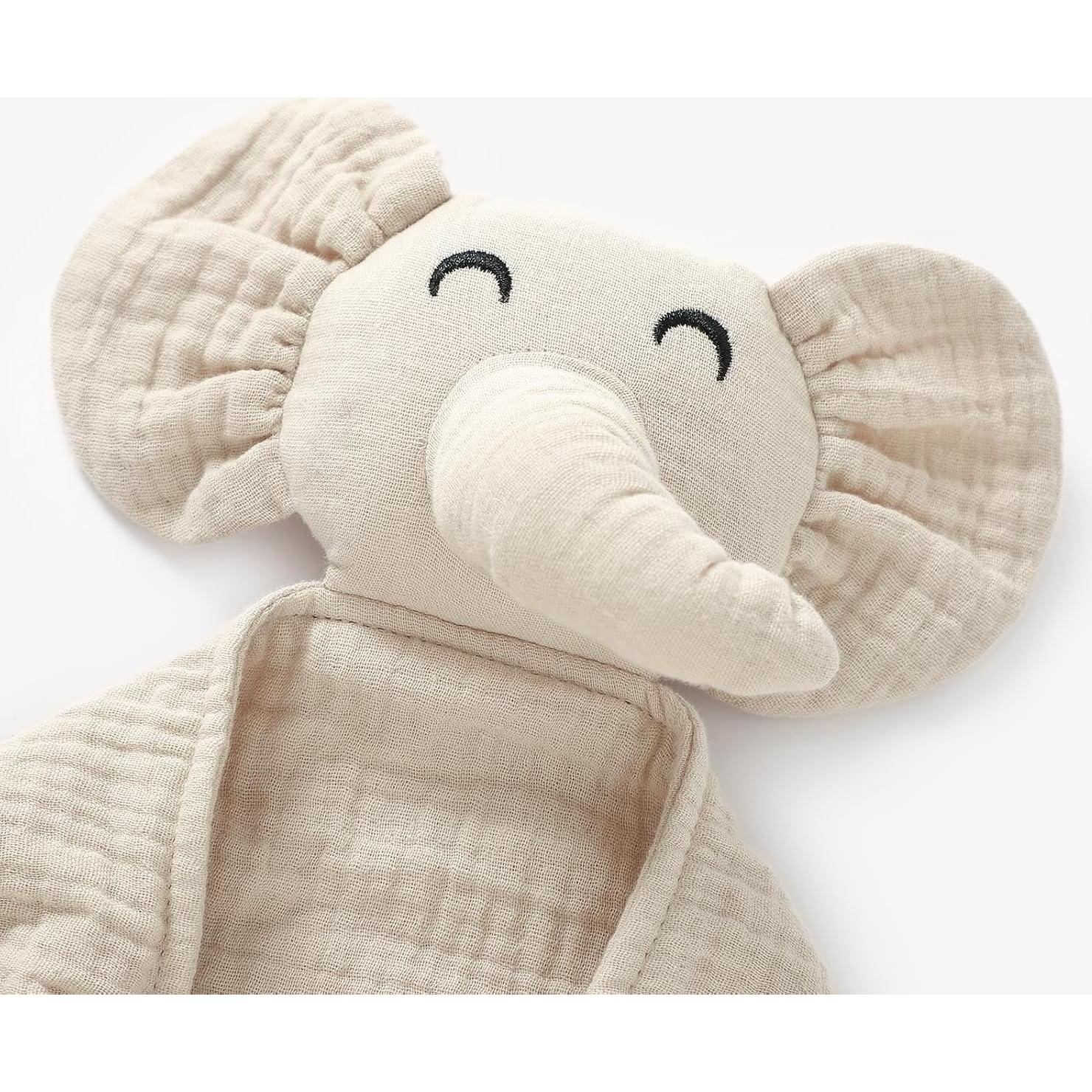 Manta de Elefante para Bebés Okdiy - 100% Algodón Orgánico Caqui