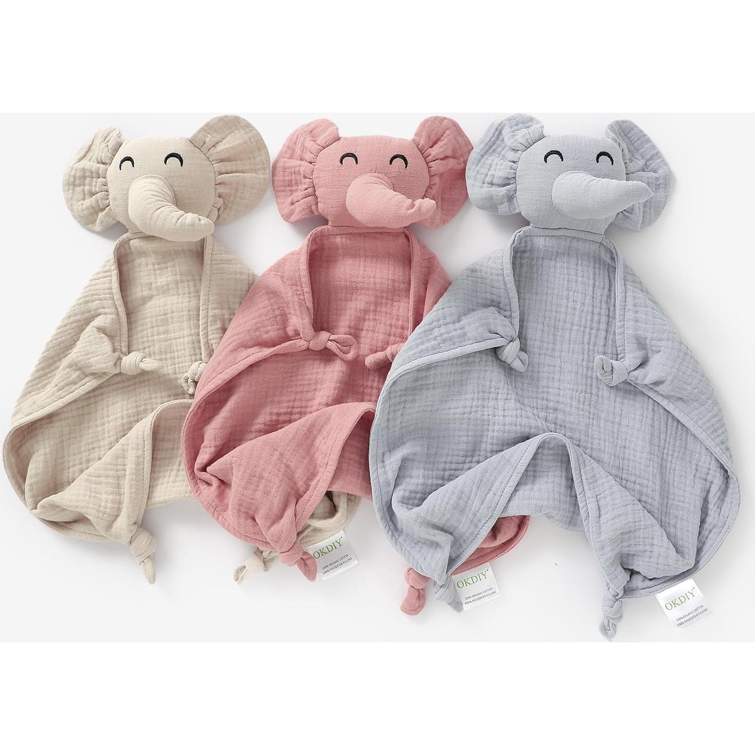 Manta de Elefante para Bebés Okdiy - 100% Algodón Orgánico Caqui