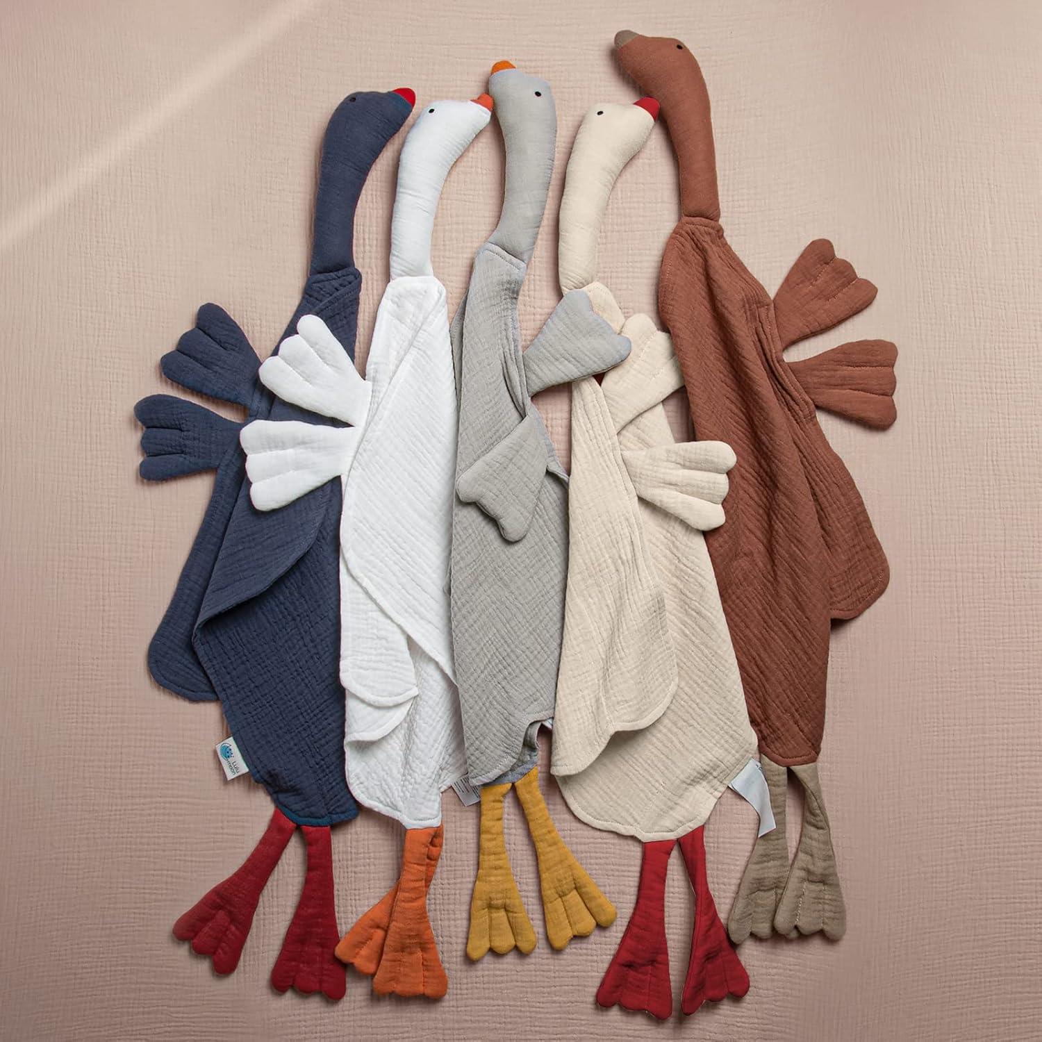 Manta de Seguridad Lulumoon Lovey Ganso-Crema 100% Algodón