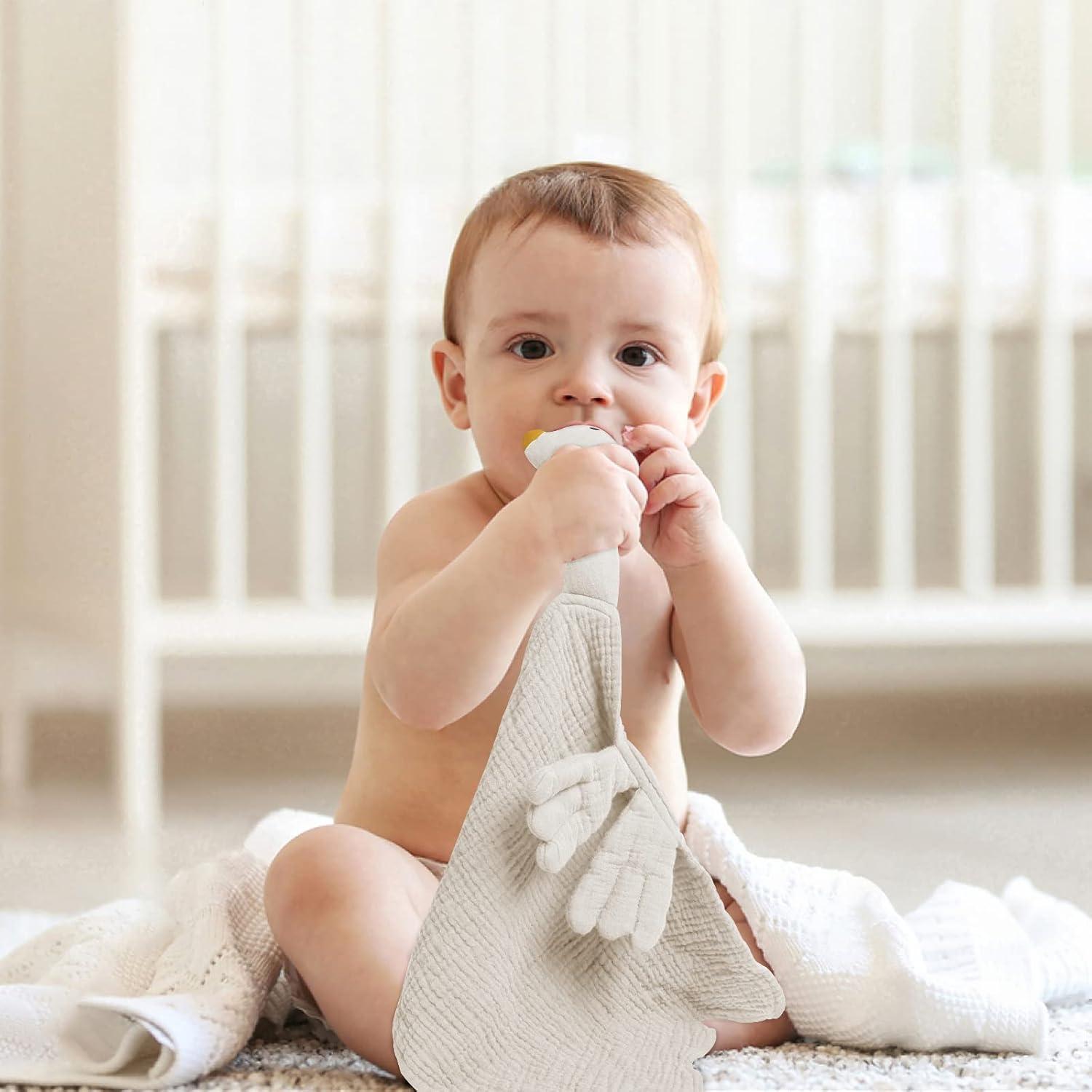 Manta de Seguridad Lulumoon Lovey Ganso-Crema 100% Algodón