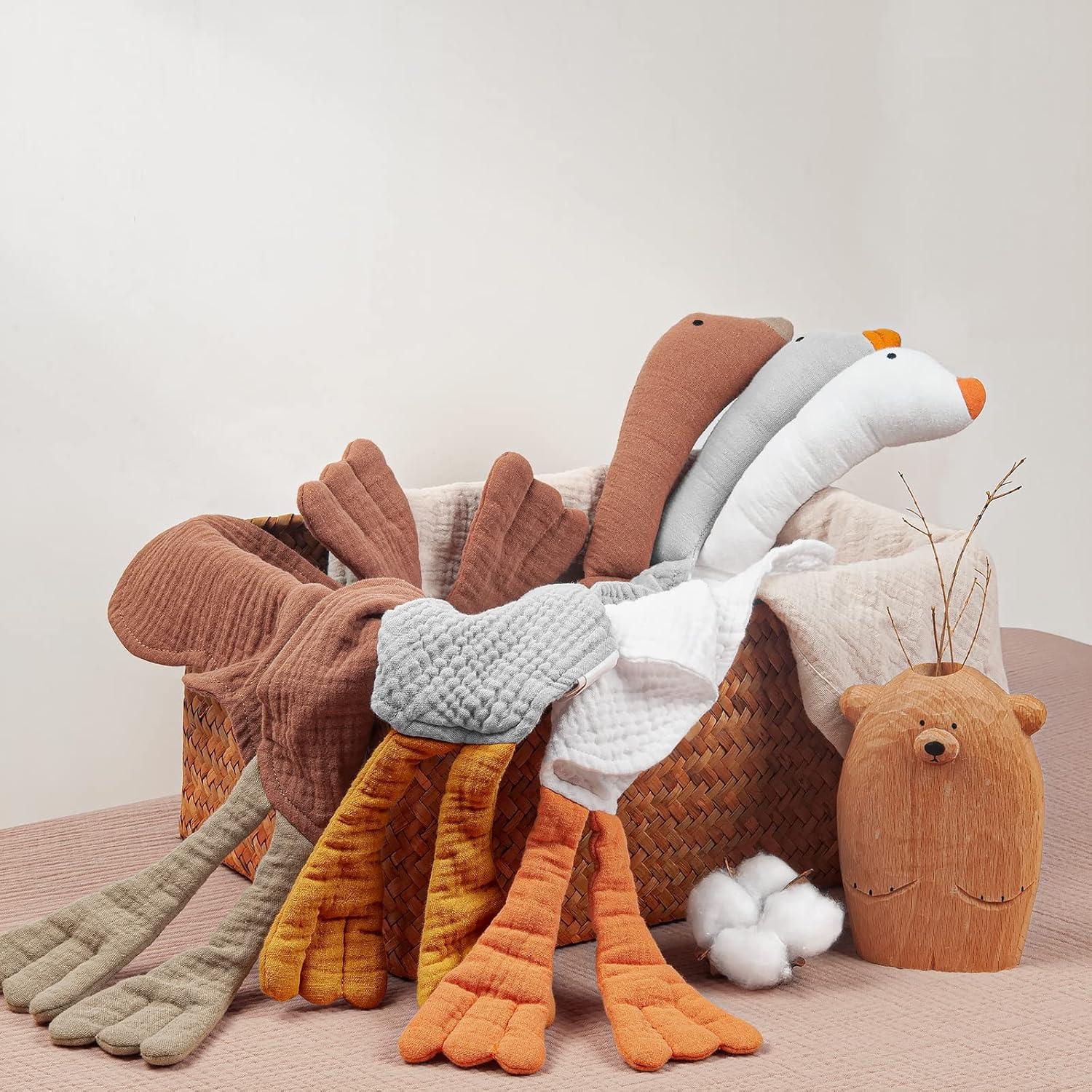 Manta de Seguridad Lulumoon Lovey Ganso-Crema 100% Algodón