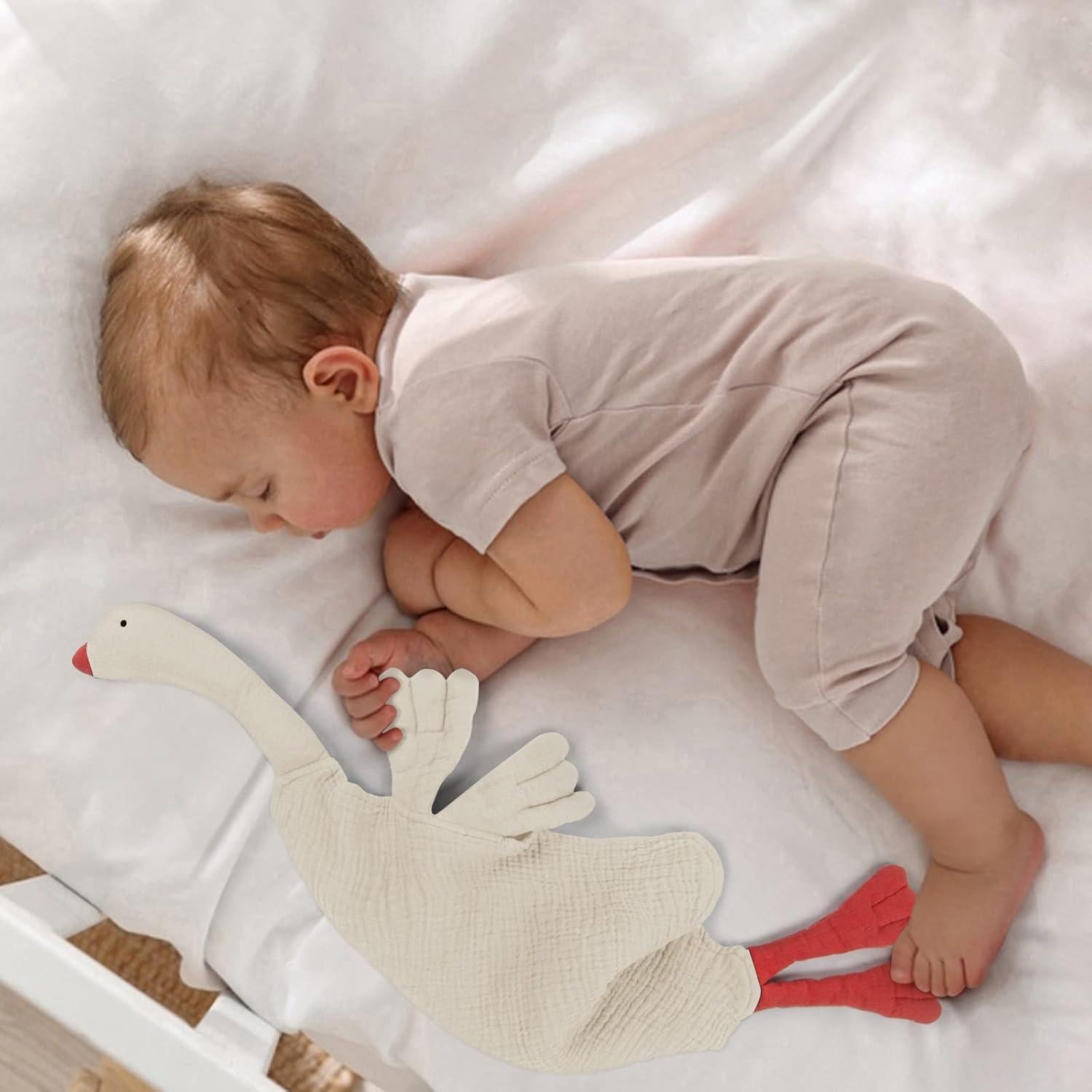 Manta de Seguridad Lulumoon Lovey Ganso-Crema 100% Algodón