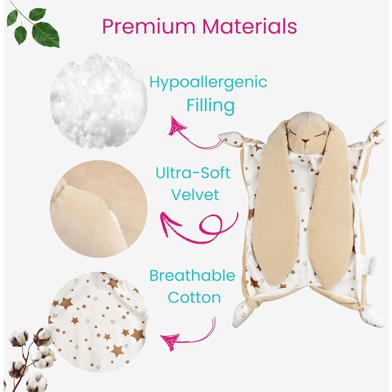 Manta de Seguridad Katiia Joy Conejito 40x35 cm Suave Bebé