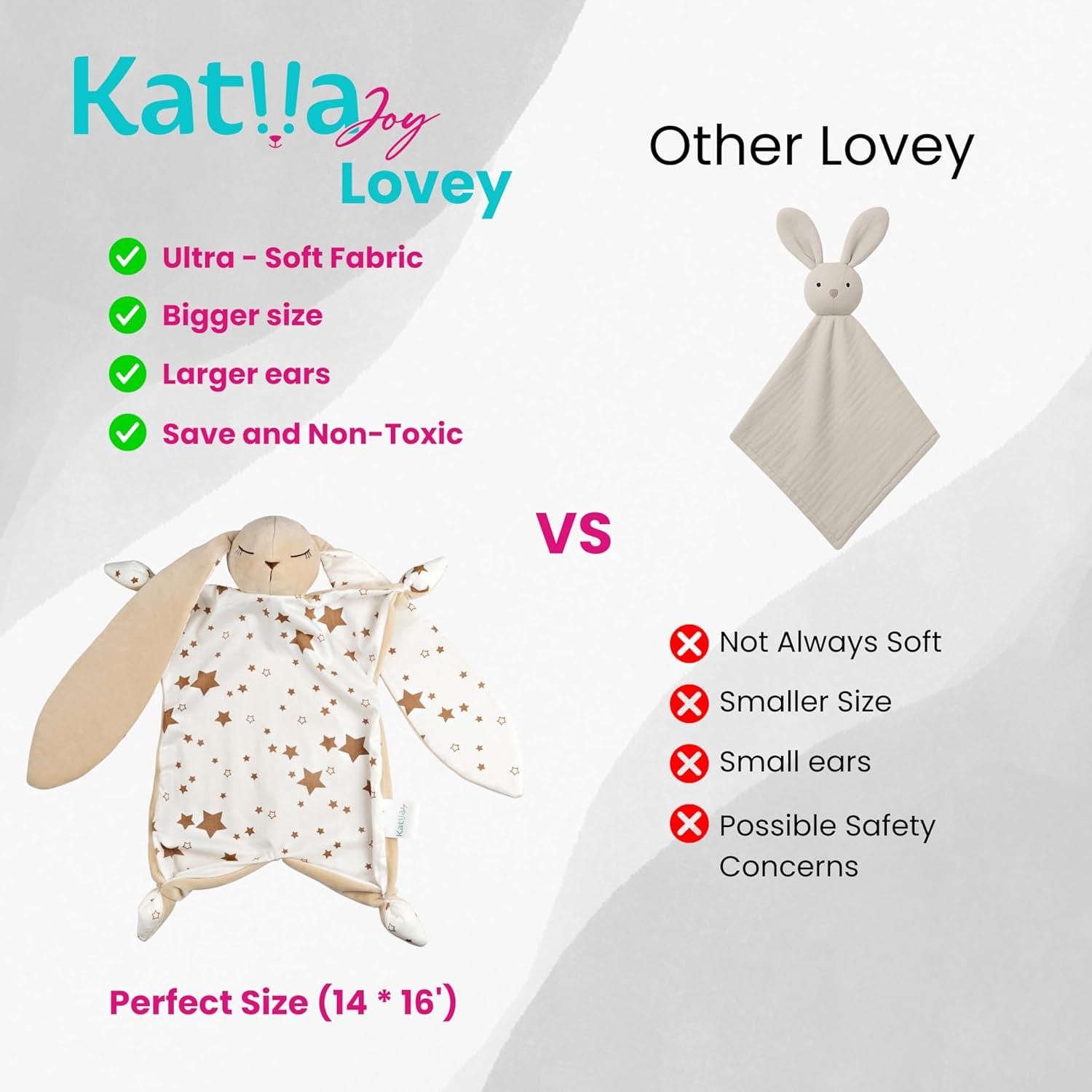 Manta de Seguridad Katiia Joy Conejito 40x35 cm Suave Bebé