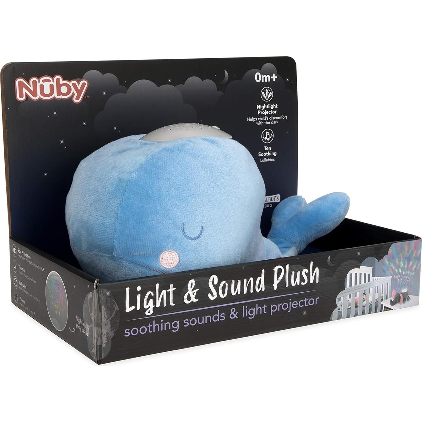 Peluche Sonoro y Luz Nocturna Nuby Ballena 10 Canciones