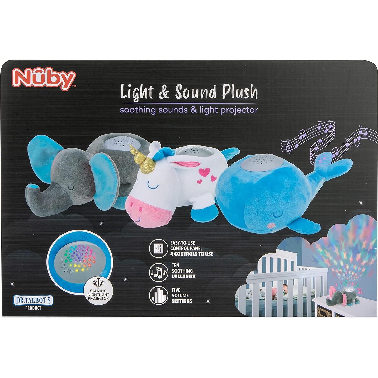 Peluche Sonoro y Luz Nocturna Nuby Ballena 10 Canciones