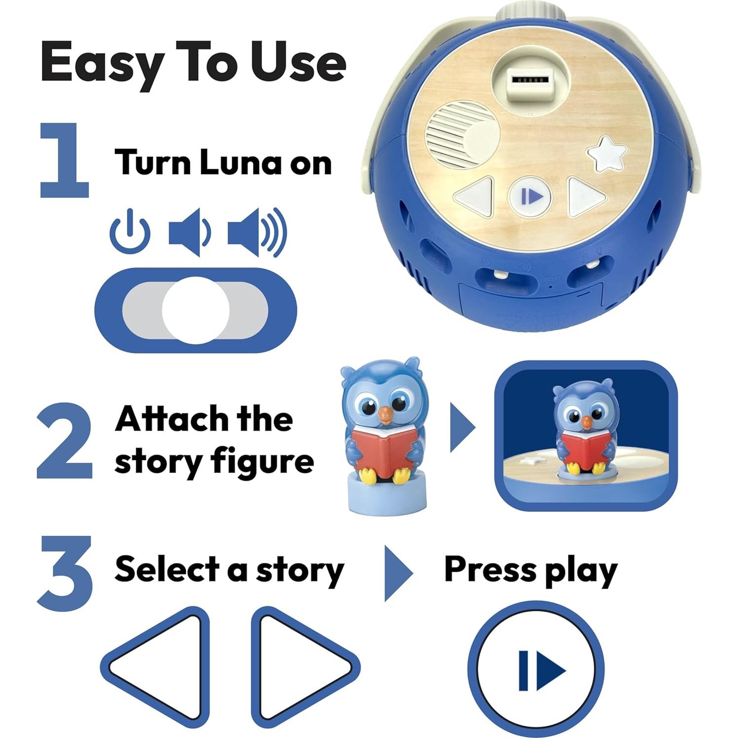 Proyector de Cuentos Luna - Unicornio y Búho - 10 Cuentos y Canciones