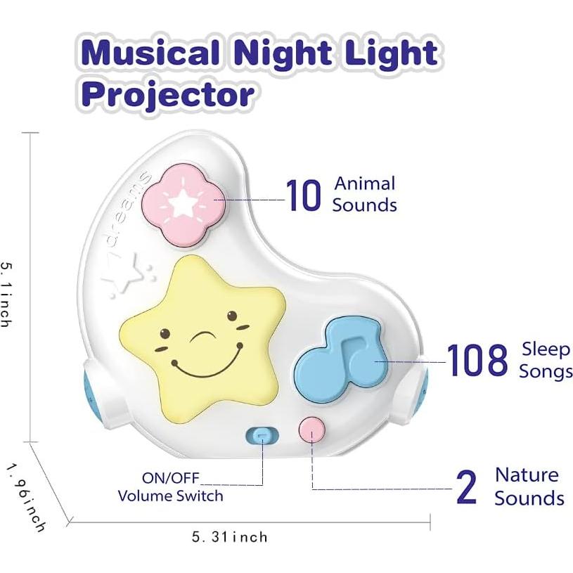 Máquina de Ruido Blanco para Bebés CXJOIGXI 108 Canciones Luz Nocturna