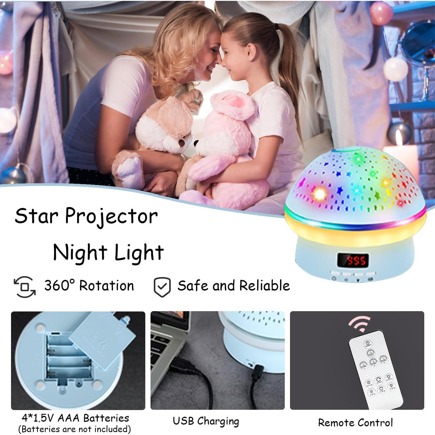 Proyector de Estrellas Genérico Luz Nocturna 12.7cm Azul