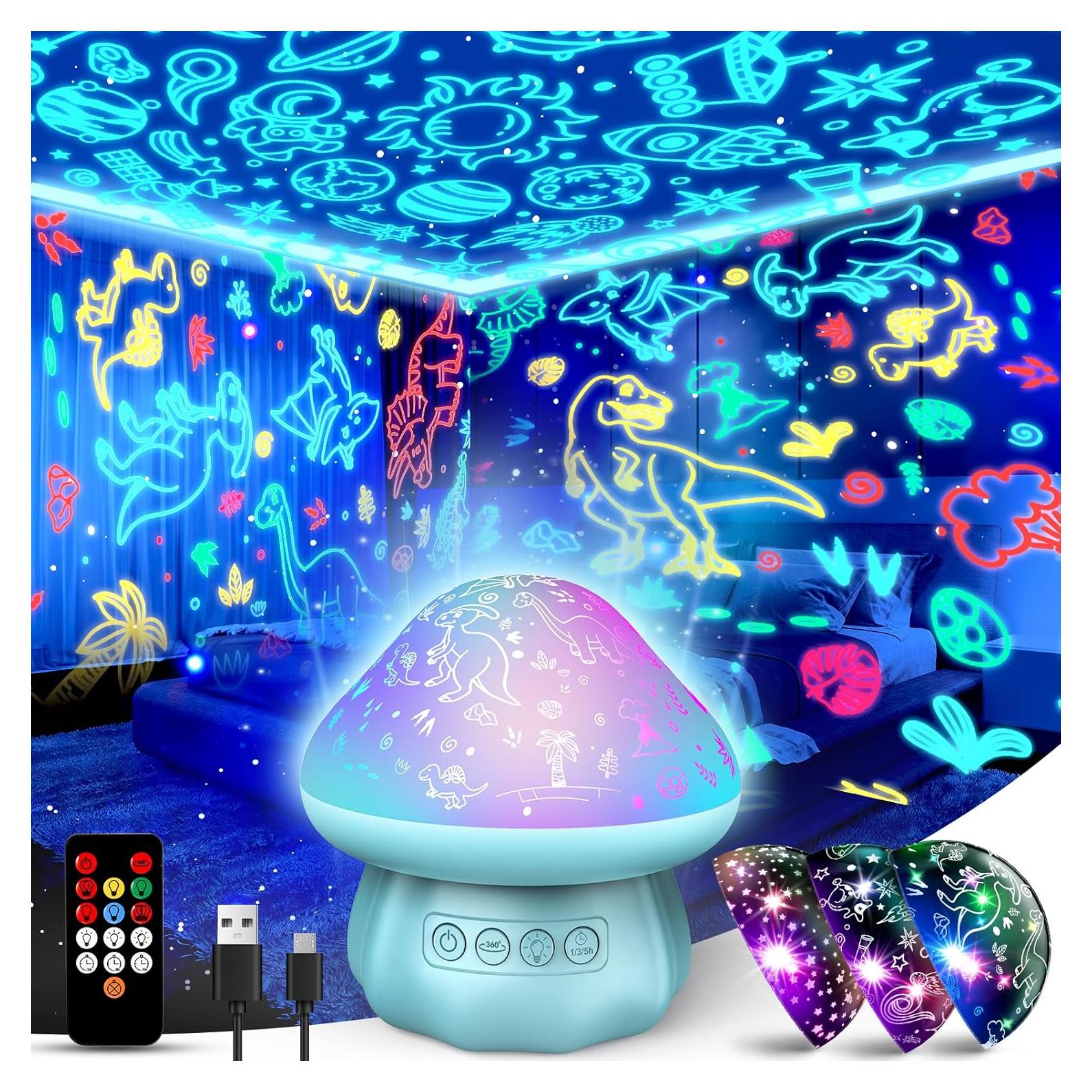 Proyector de Luz Nocturna DEVRNEZ Dinosaurios 360° USB