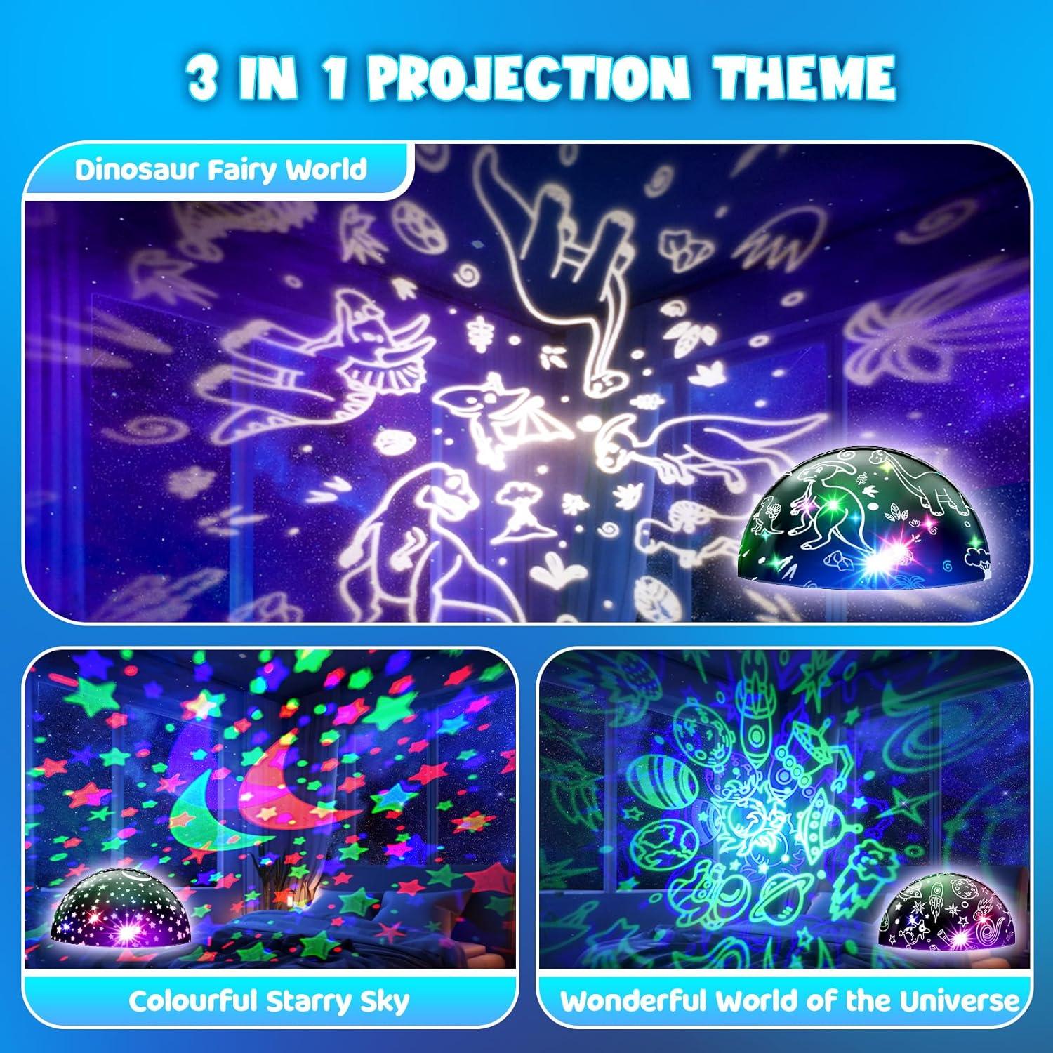 Proyector de Luz Nocturna DEVRNEZ Dinosaurios 360° USB