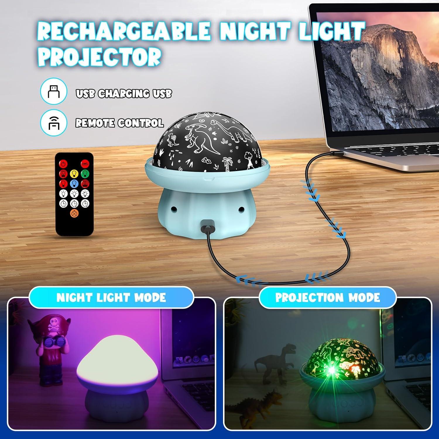 Proyector de Luz Nocturna DEVRNEZ Dinosaurios 360° USB
