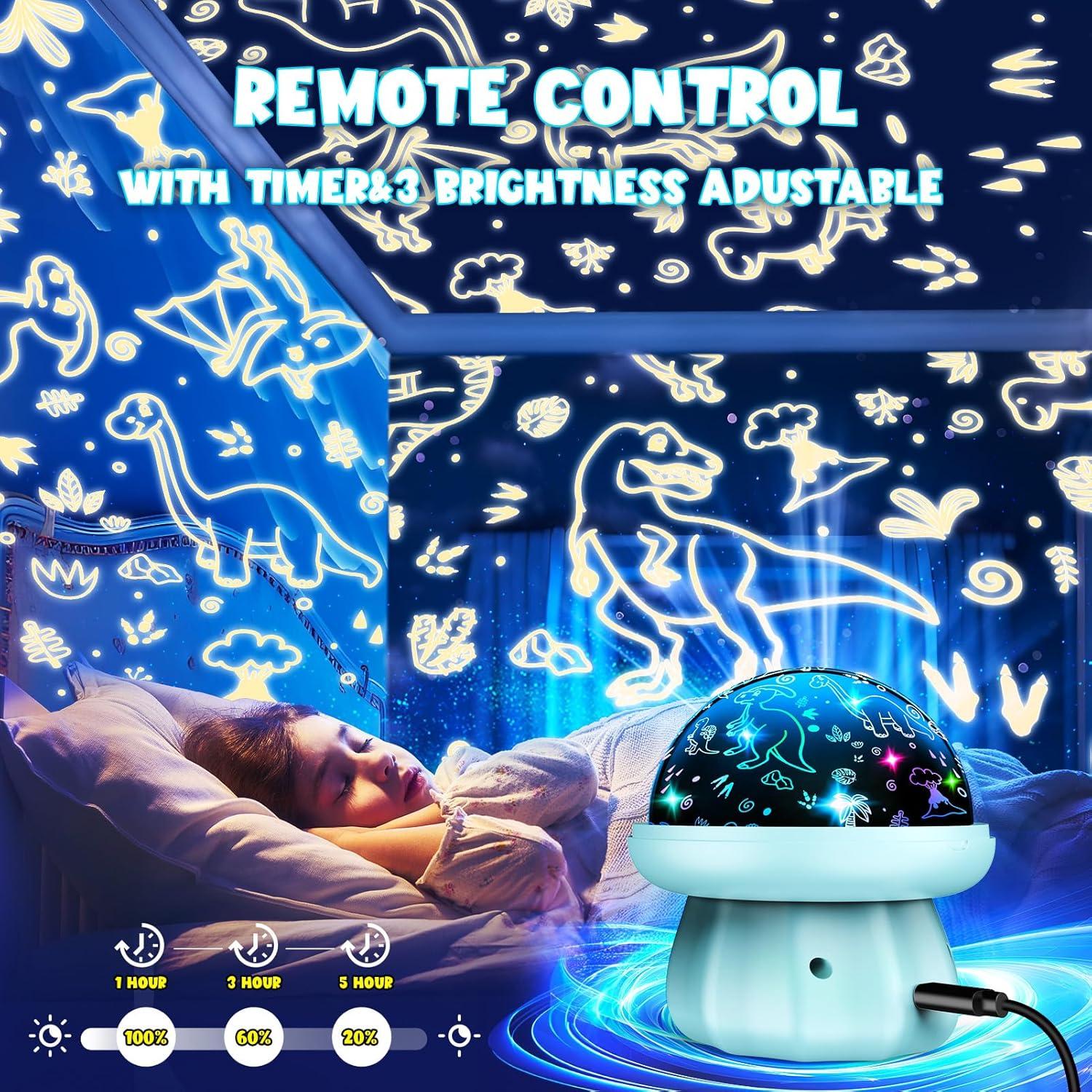 Proyector de Luz Nocturna DEVRNEZ Dinosaurios 360° USB