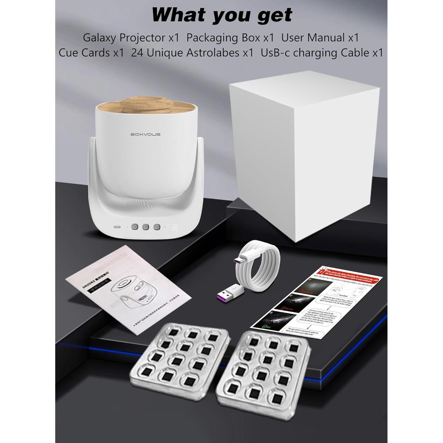 Proyector de Estrellas BOXVOUS Galaxy 24 Discos Intercambiables