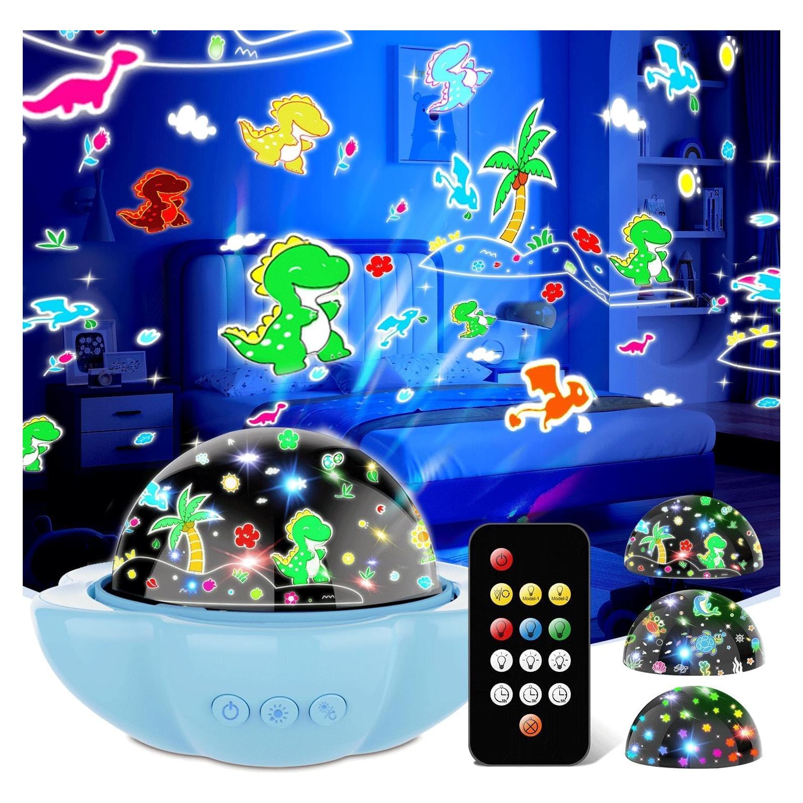 Proyector de Luz Nocturna DQMOON para Niños Azul 360°