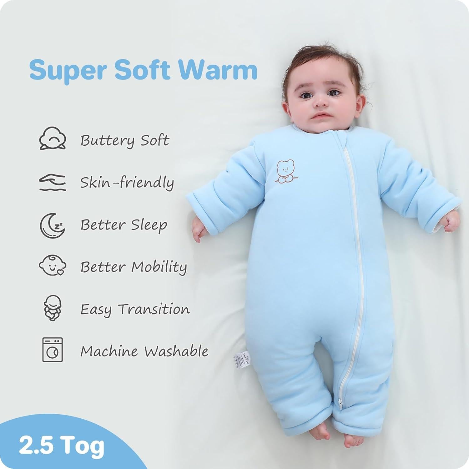 Saco de dormir Knirose para bebé 3-6 meses algodón orgánico