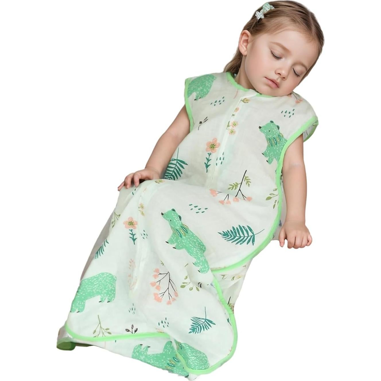 Saco de dormir ligero de muselina para niños 3-5 años XL