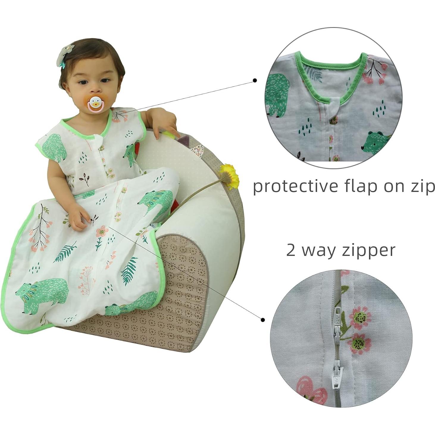 Saco de dormir ligero de muselina para niños 3-5 años XL