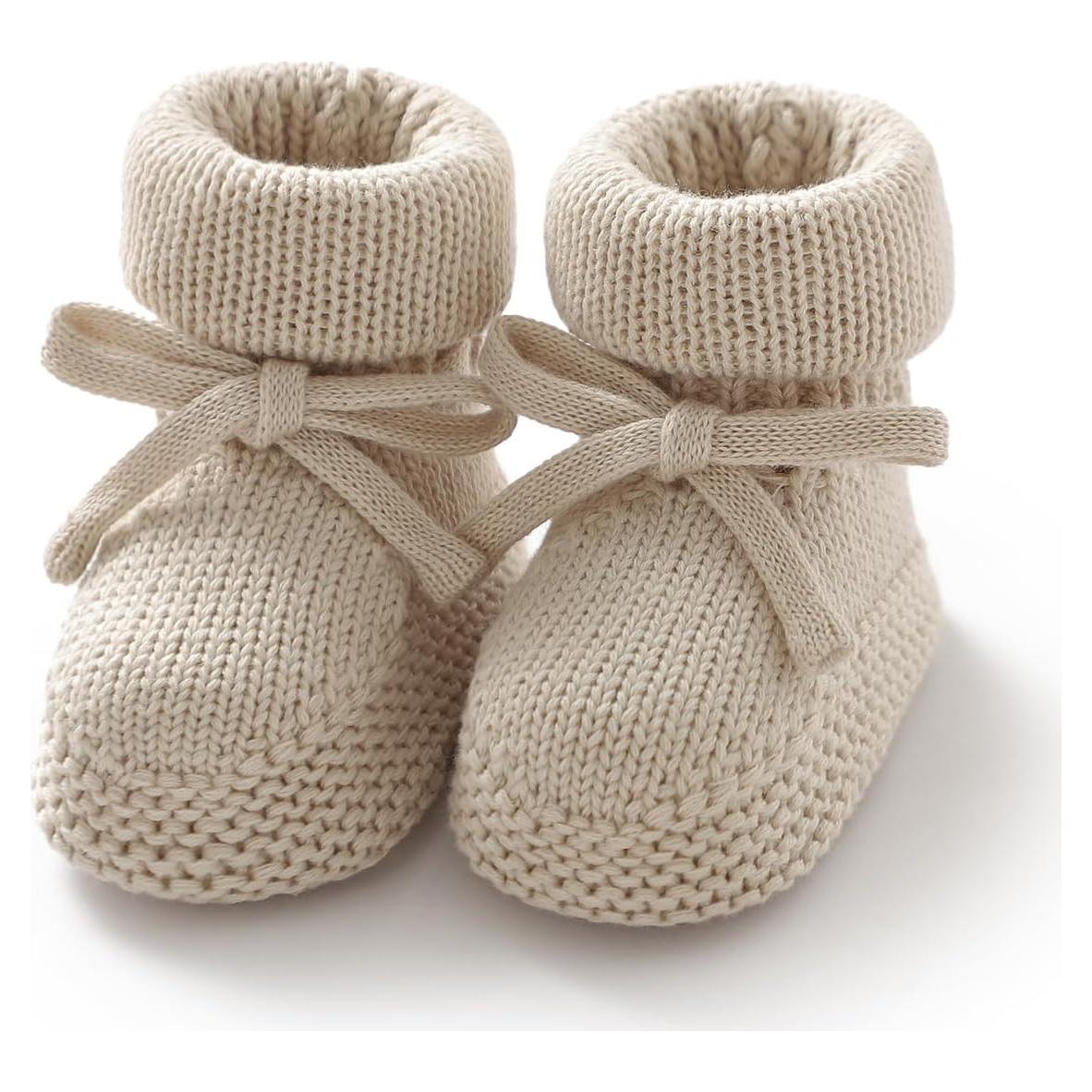 Botines de Bebé Hadetoto Algodón Suaves 0-3 Meses Caqui