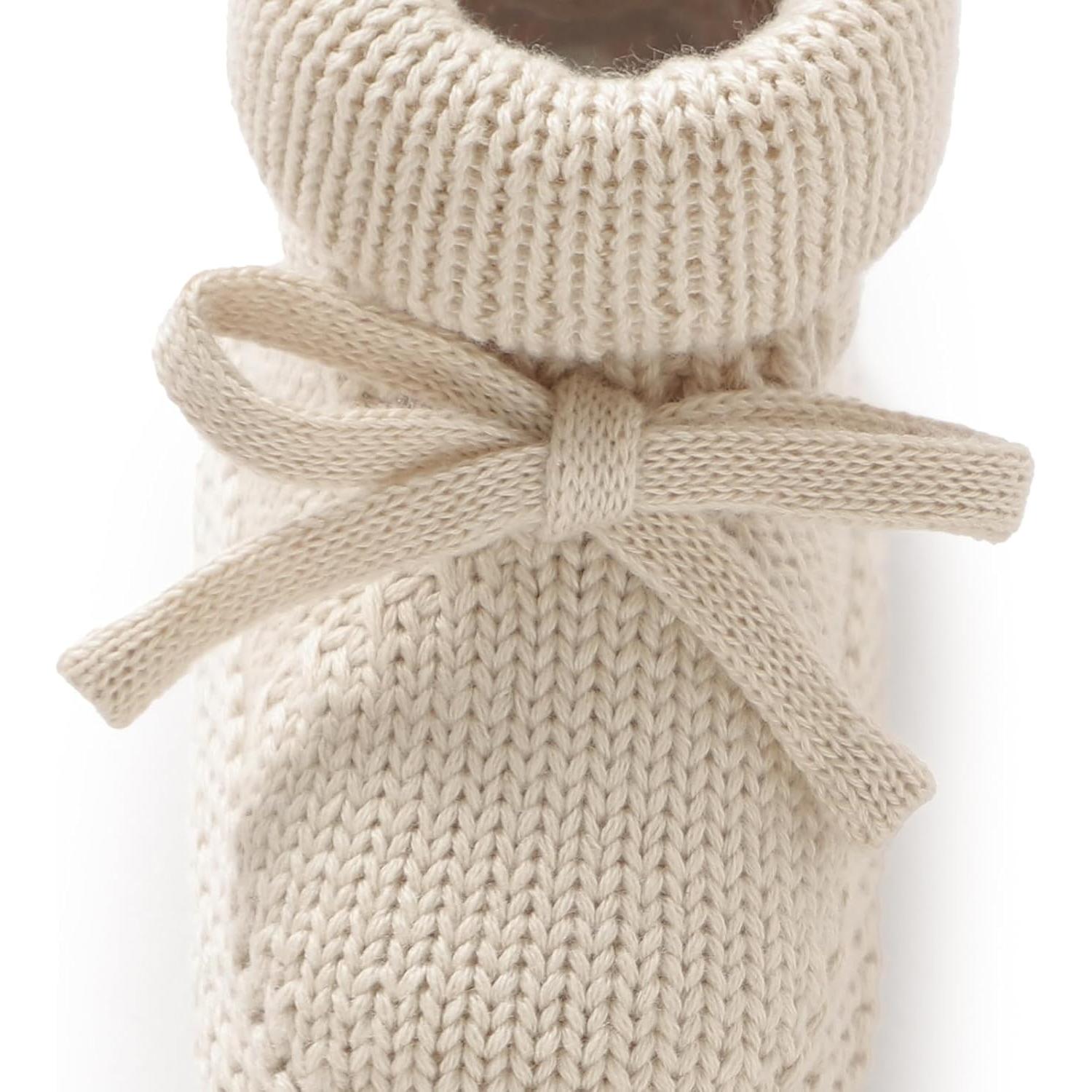 Botines de Bebé Hadetoto Algodón Suaves 0-3 Meses Caqui