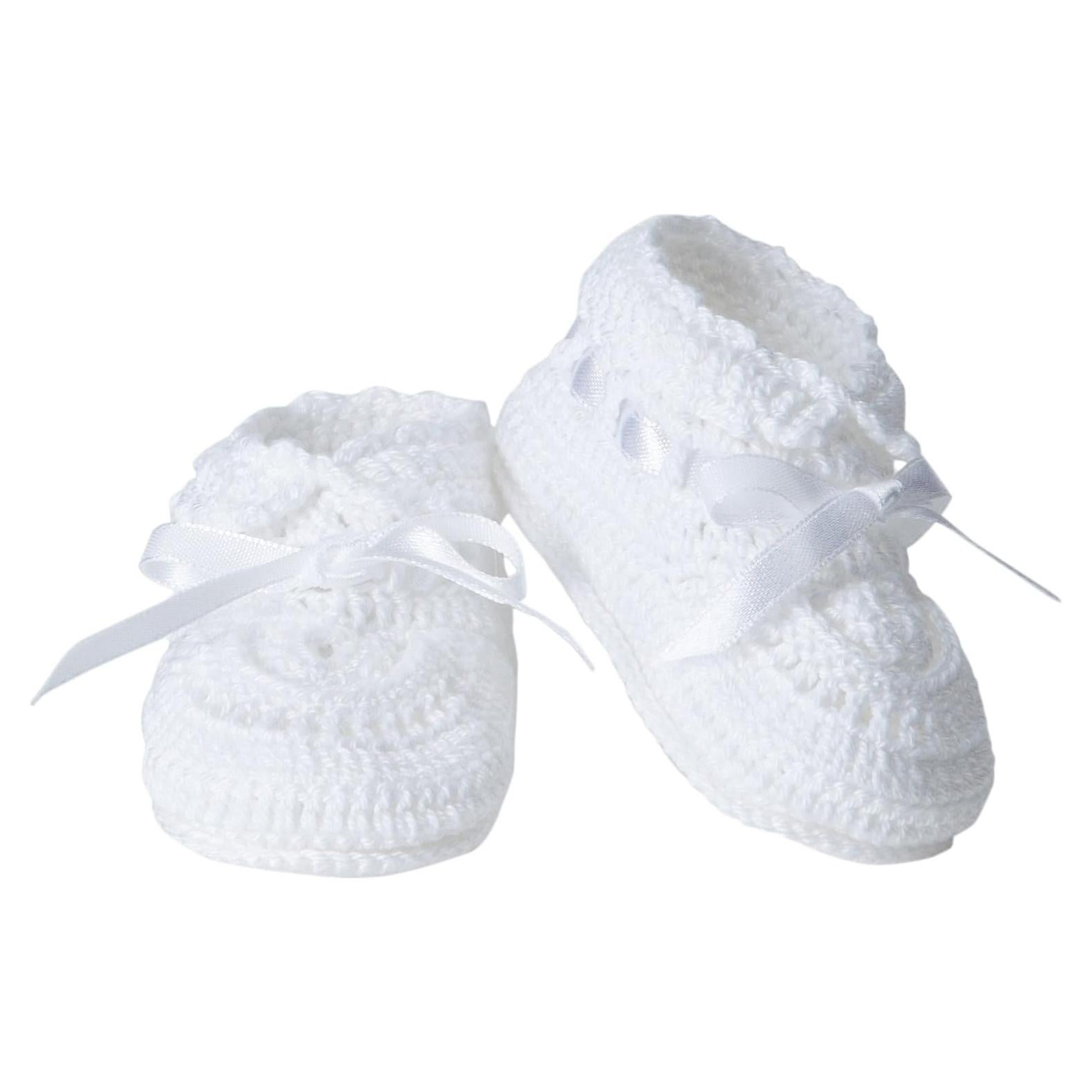 Botines de ganchillo Jefferies para bebés 0-4 años - Blanco