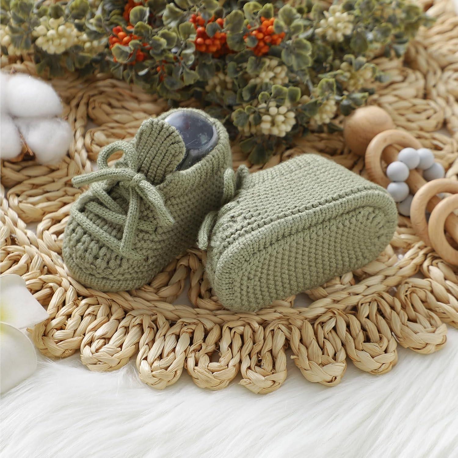 Botines para Bebé Neiwech 0-3 Meses Verde Tejido Suave